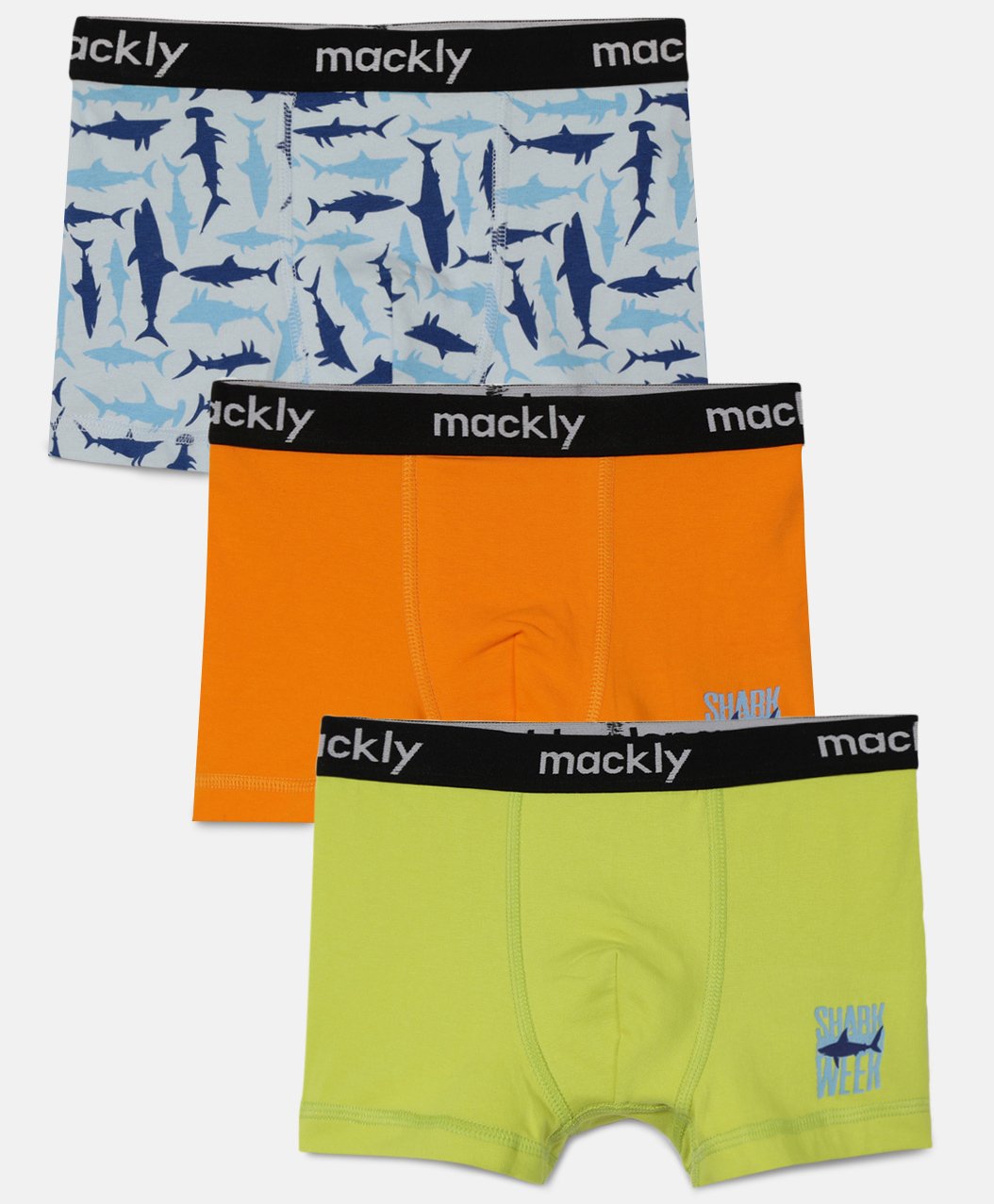 Mackly Set Of 3 Sharks Printed Boxer Briefs - Grey & Orange-picture-10