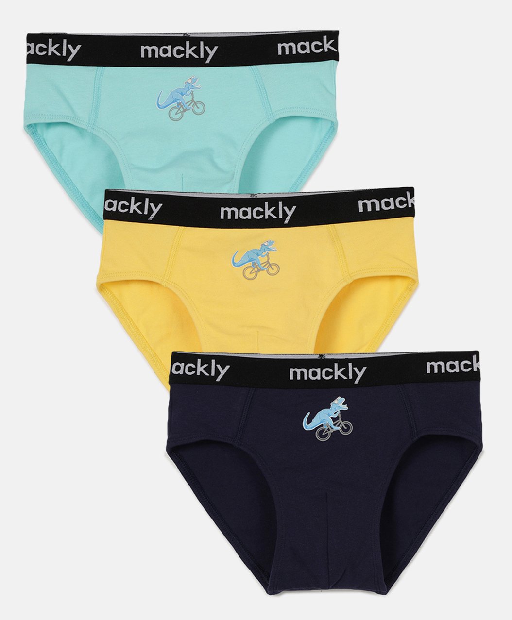 Mackly Set Of 3 Riding Dino Printed Briefs - Blue & Yellow-picture-14