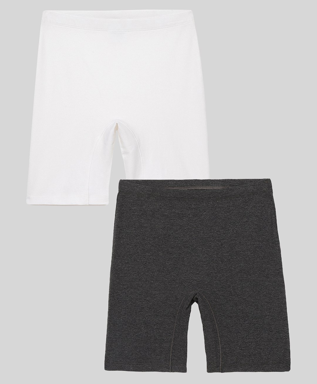 Mackly Pack Of 2 Solid Shorts - Charcoal Melange & White-picture-16