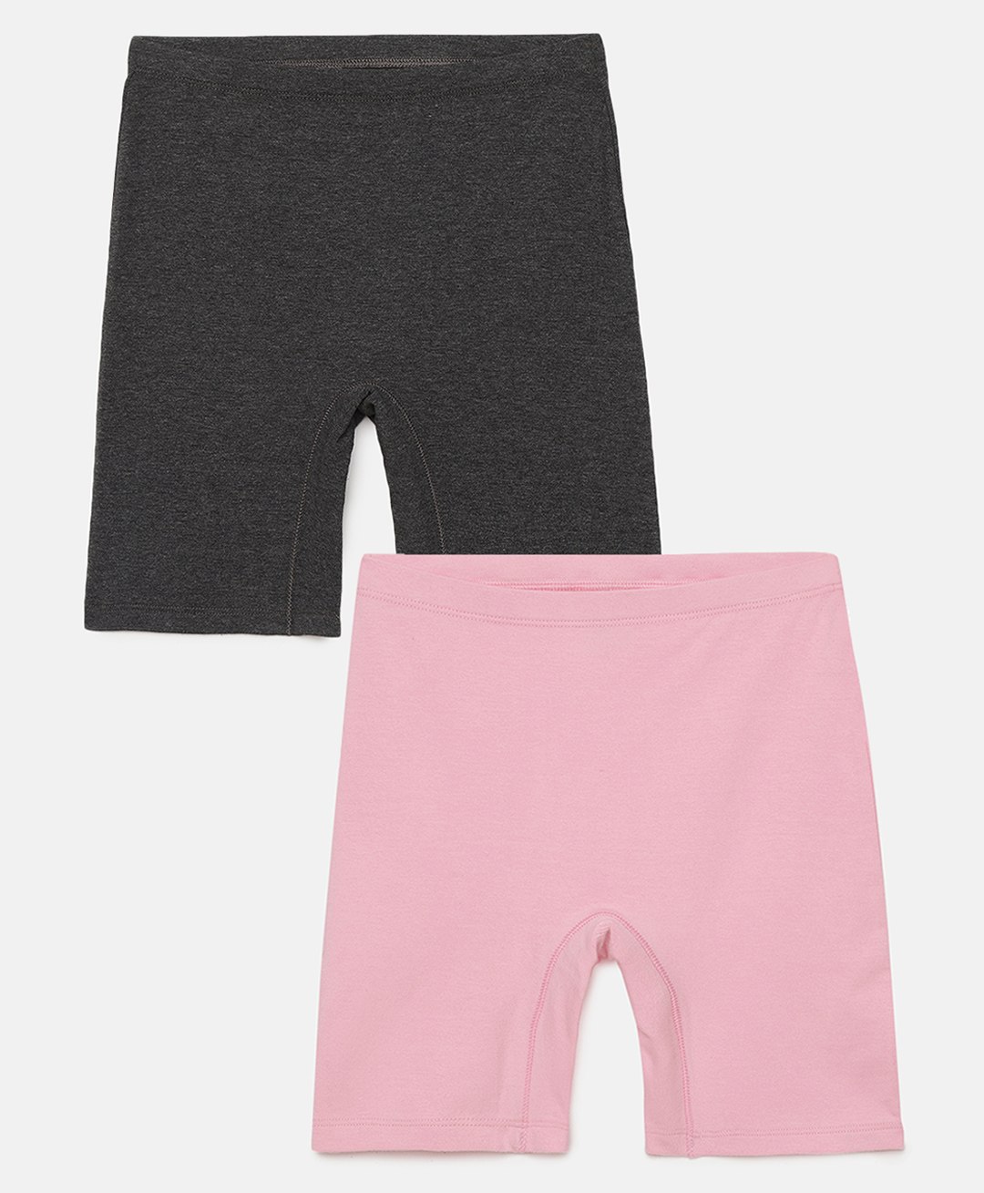 Mackly Pack Of 2 Solid Shorts - Charcoal Melange & Pink-picture-18
