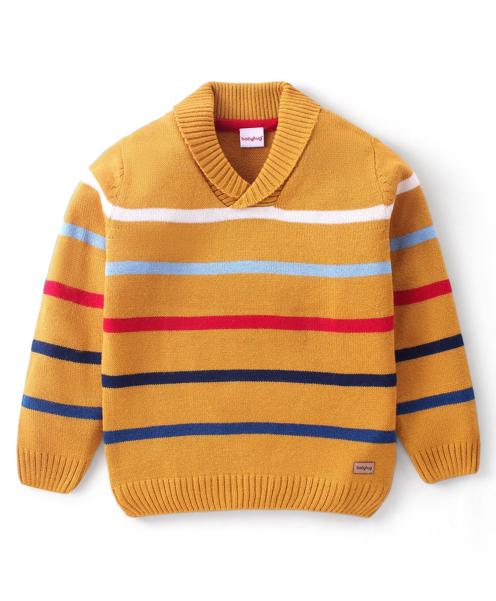 Babyhug Full Sleeves Acrylic Pullover Sweater - Mustard-picture-24