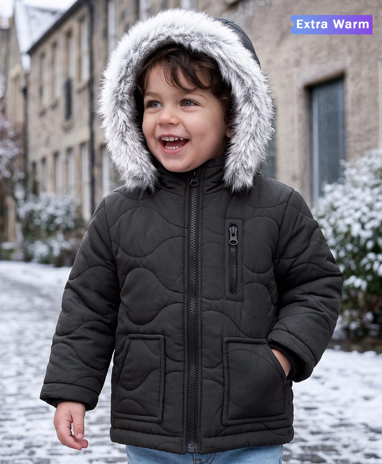 Babyoye Full Sleeves Solid Dyed Hooded Jacket-  Black-image-27