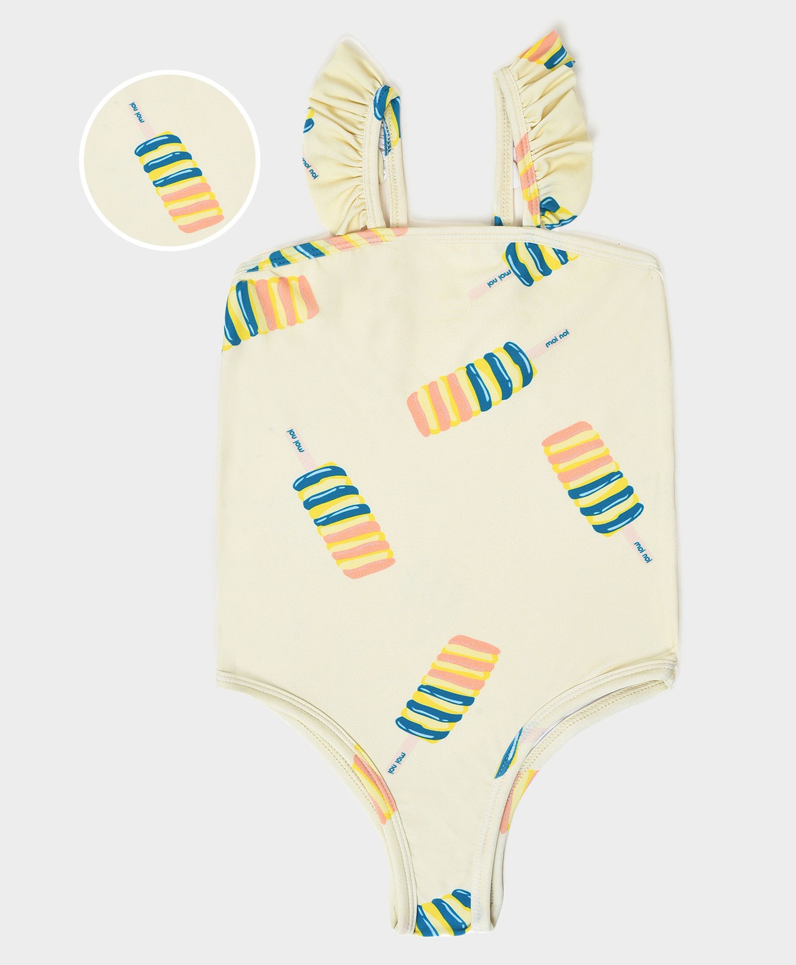 Mi Arcus Baby Girl Sleeveless Ice Cream Candy Print One Piece Swimsuit Yellow-image-22