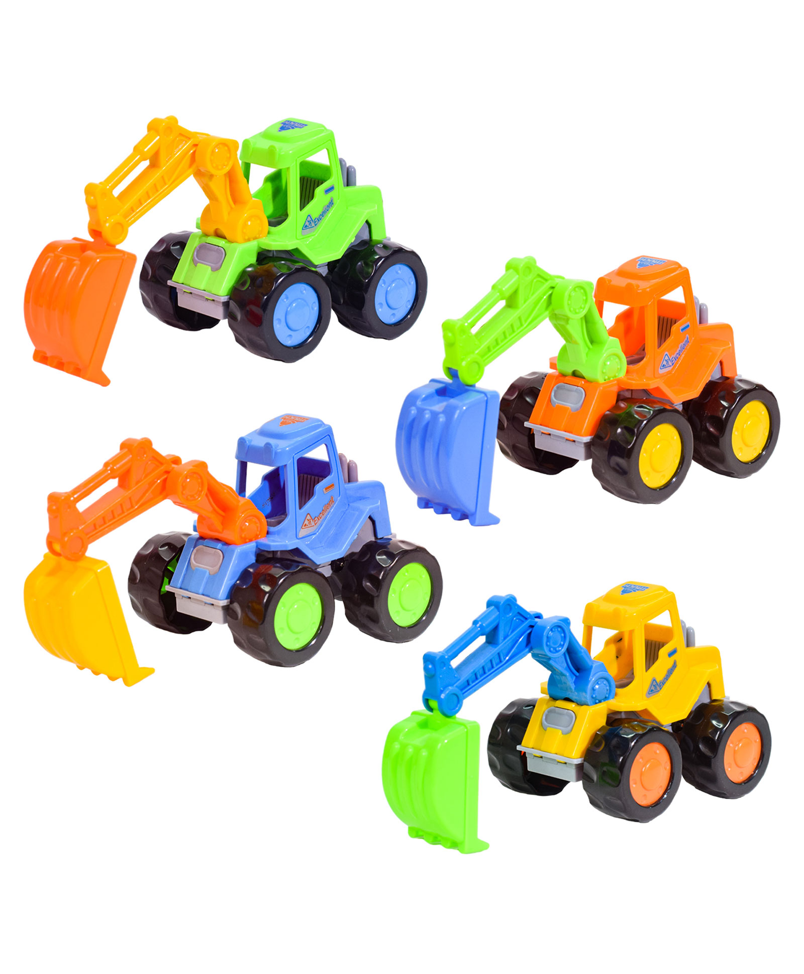 WISHKEY Plastic Push and Go Friction Powered Truck Set Pack of 4 - Multicolour-picture-10