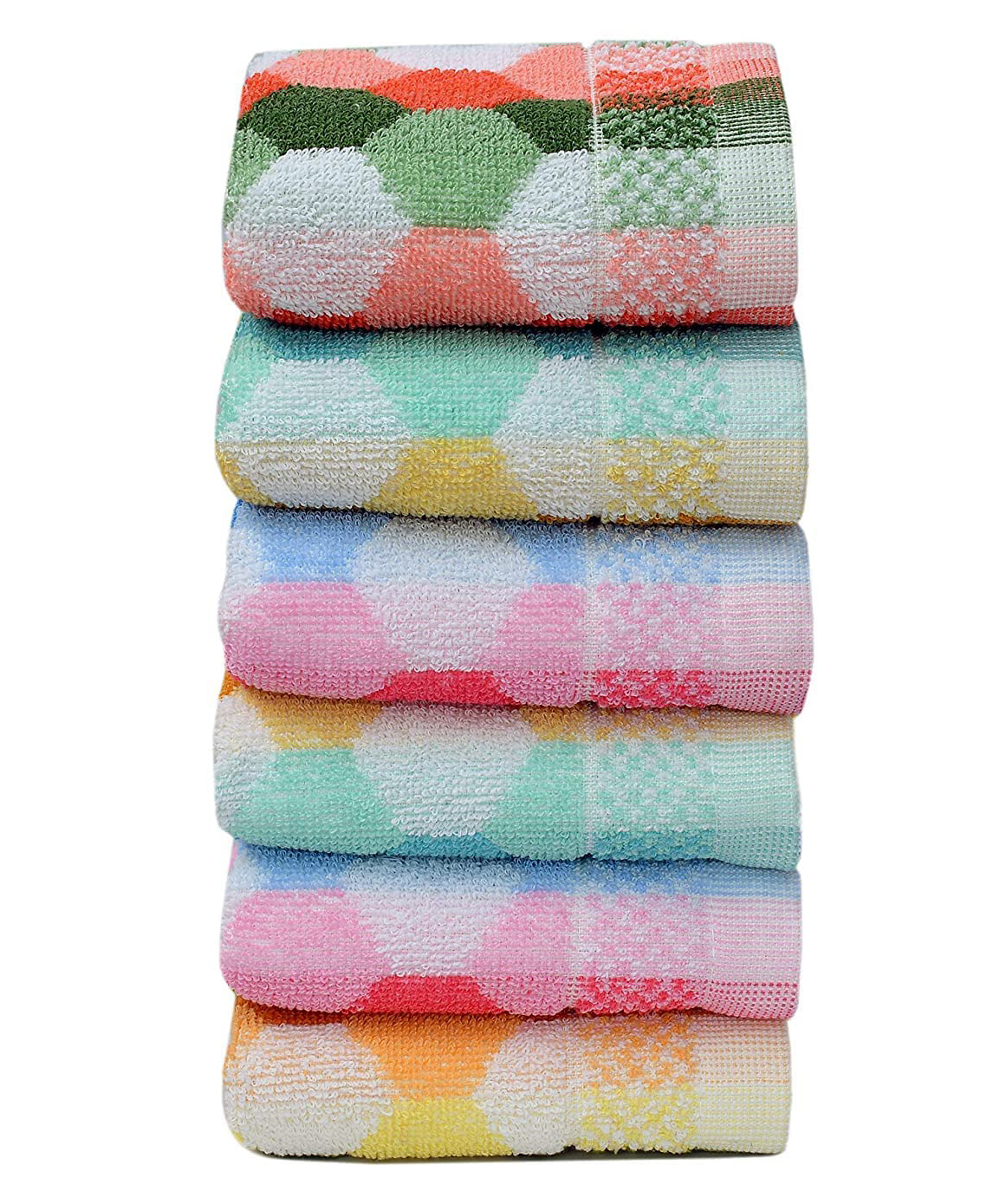 JARS Collections 100% Terry Cotton Hand Towel Pack of 6 Multicolor-picture-12
