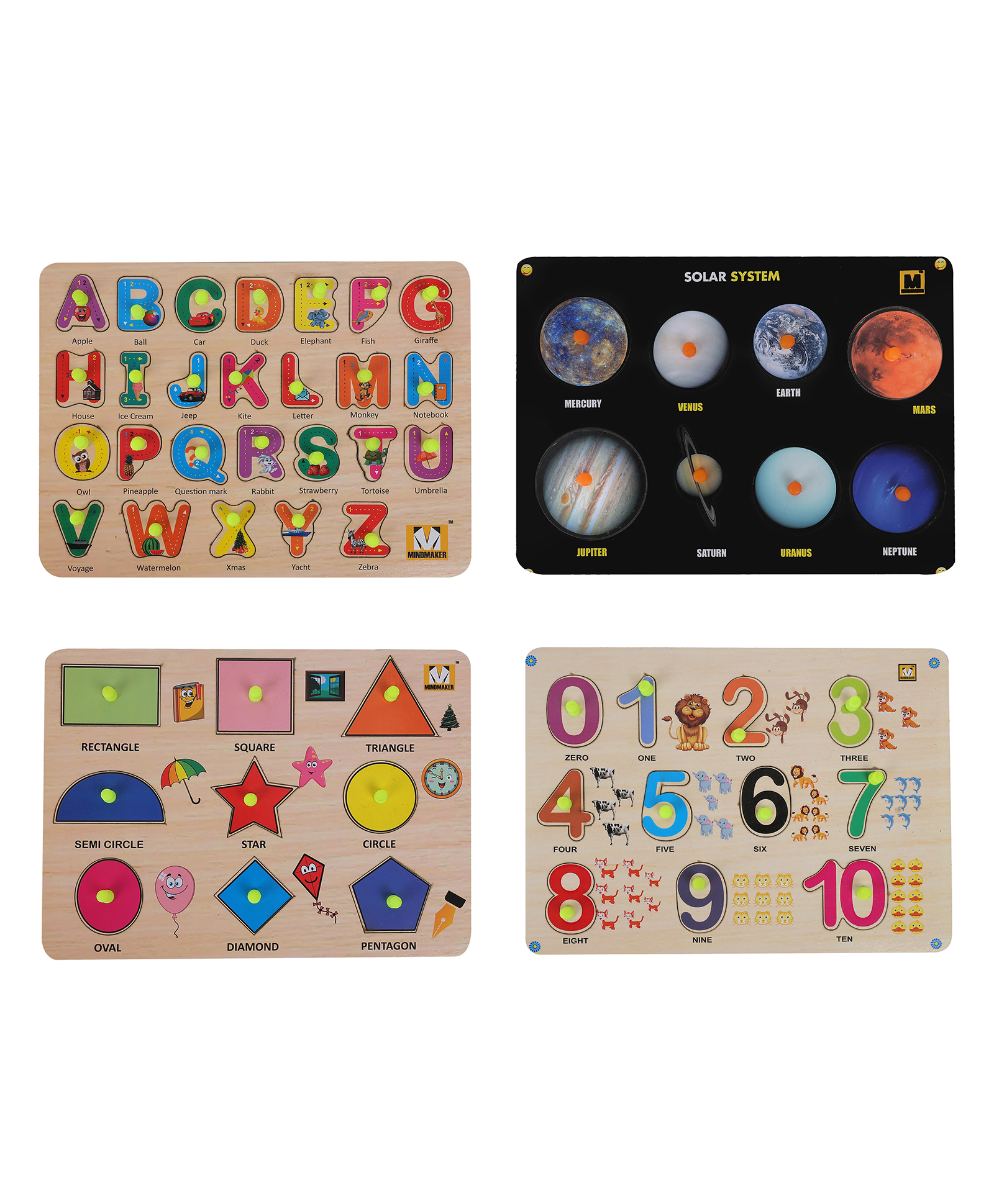 MINDMAKER Wooden Puzzle with Knobs - Multicolour-picture-11