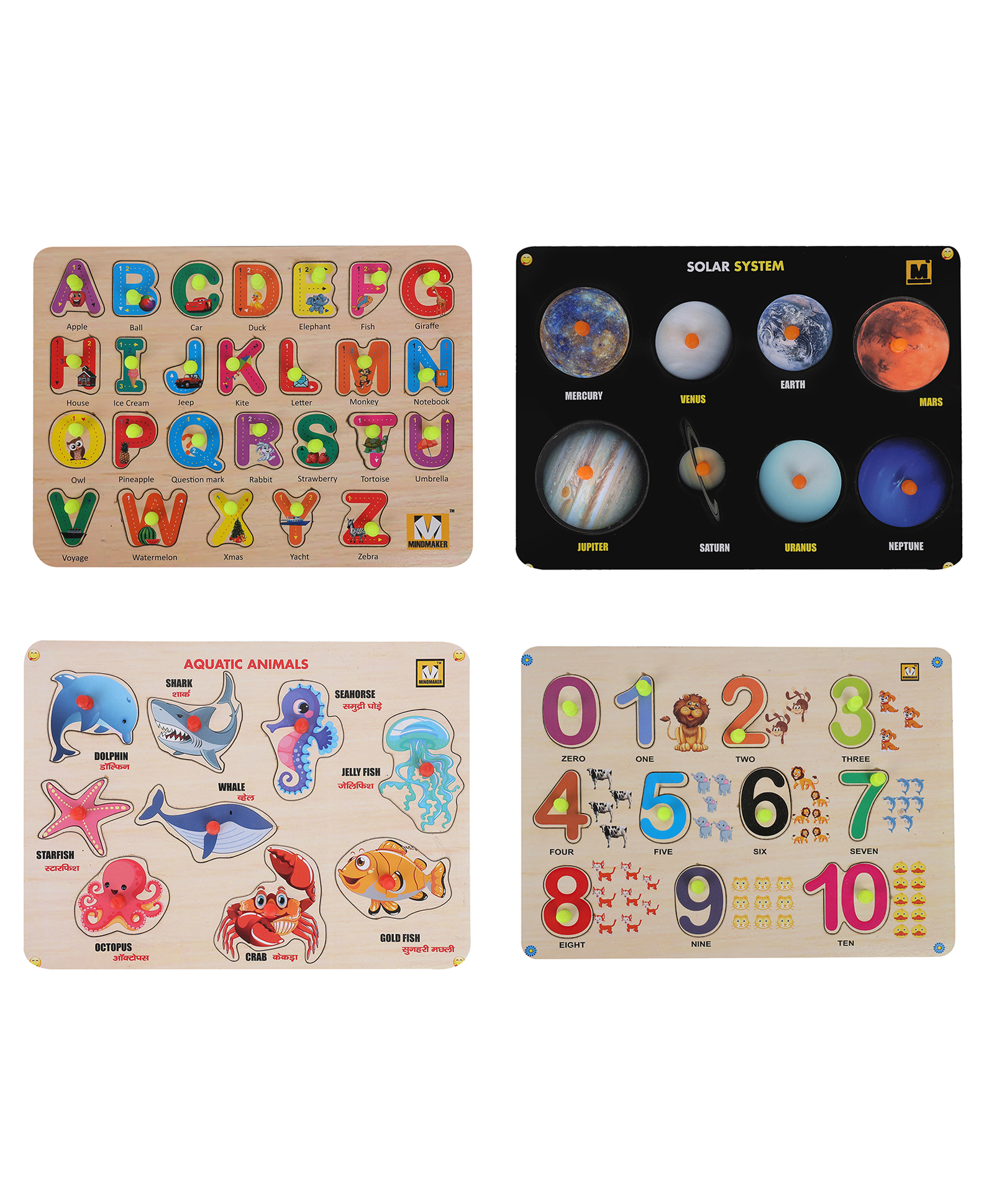 MINDMAKER Wooden Puzzle with Knobs Multicolour - 54 Pieces-picture-16