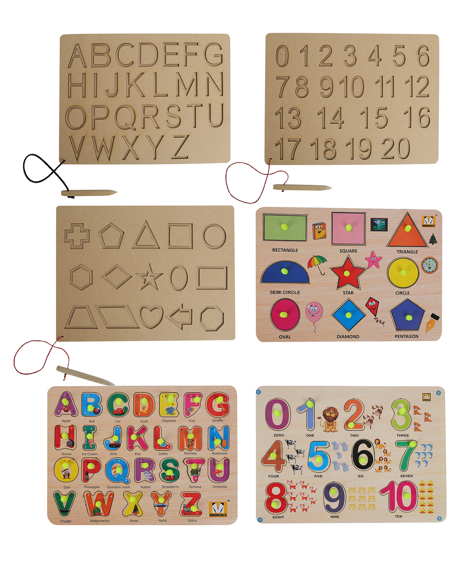 MINDMAKER - Wooden Puzzle with Knobs - Multicolour-picture-20
