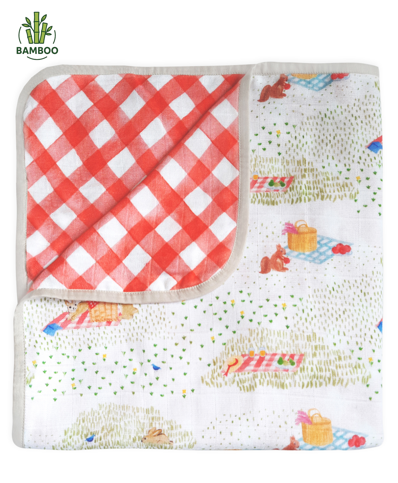 Masilo Bamboo Muslin Blanket - Picnic Party-image-5