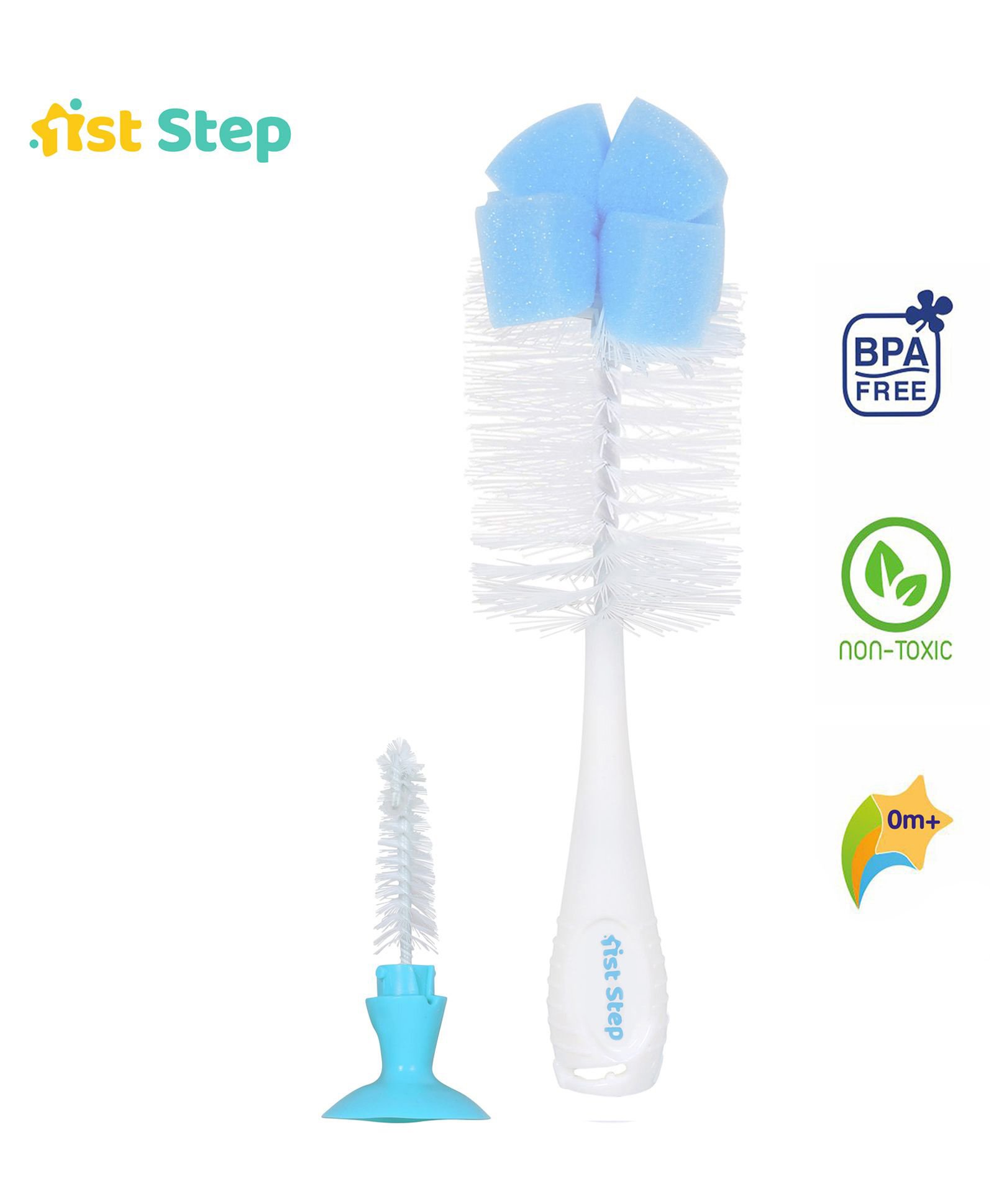 1st Step 2 in 1 Bottle & Nipple Cleaning Brush - Blue-image-28