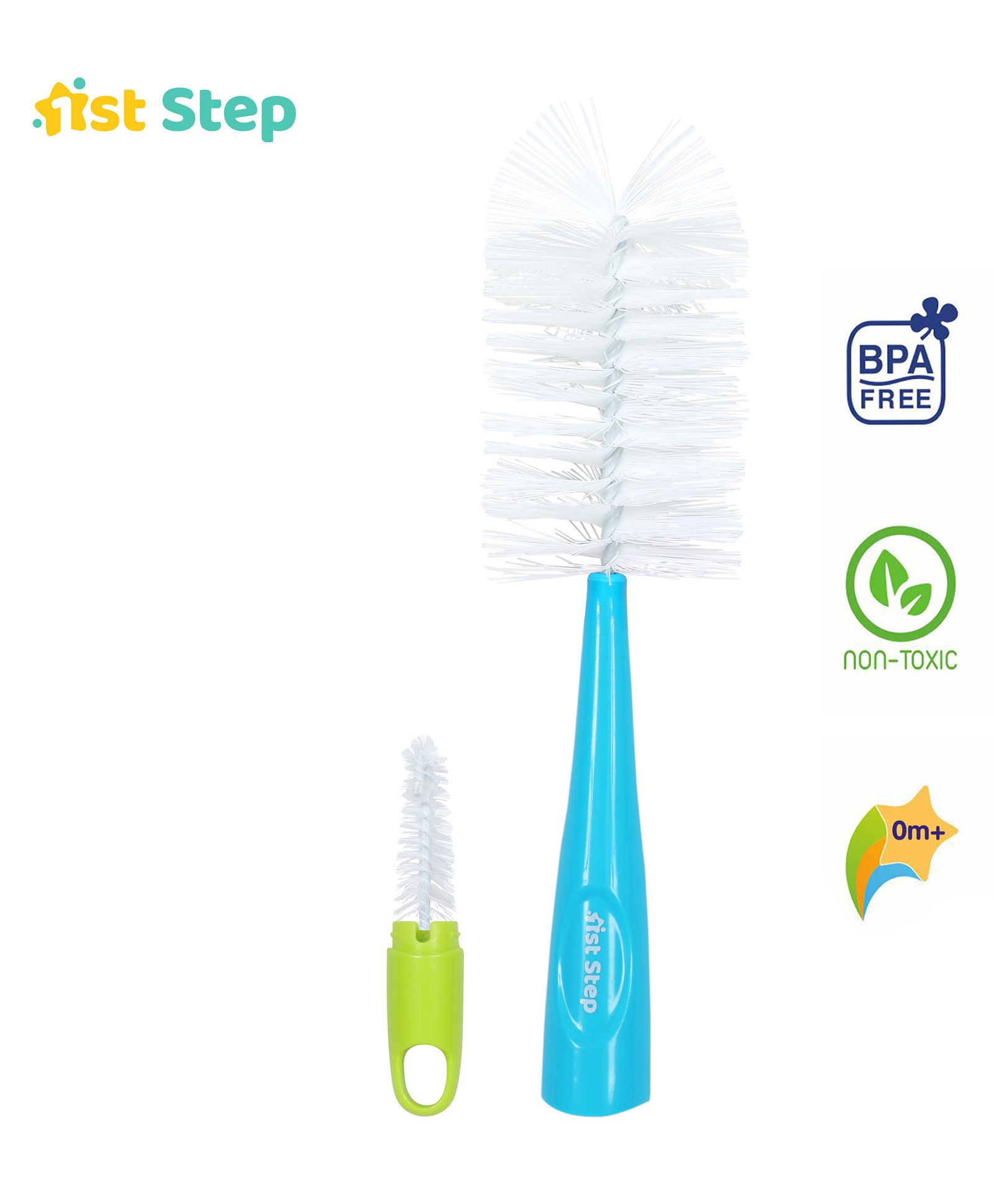 1st Step 2 in 1 Bottle & Nipple Cleaning Brush - Blue Green-image-23