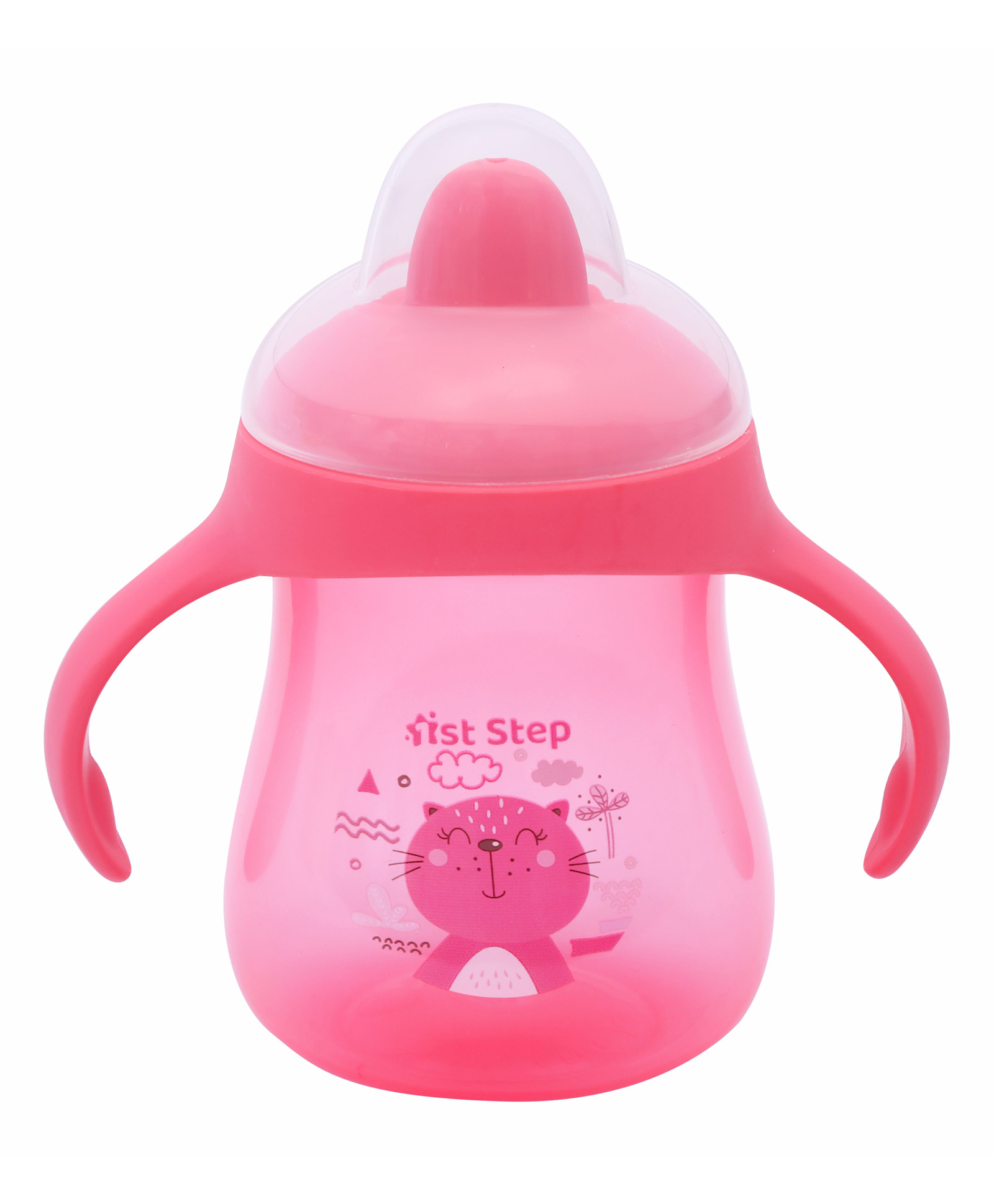 1st Step BPA Free Polypropylene Hard Spout Sipper With Twin Handles Pink - 250 ml-image-40