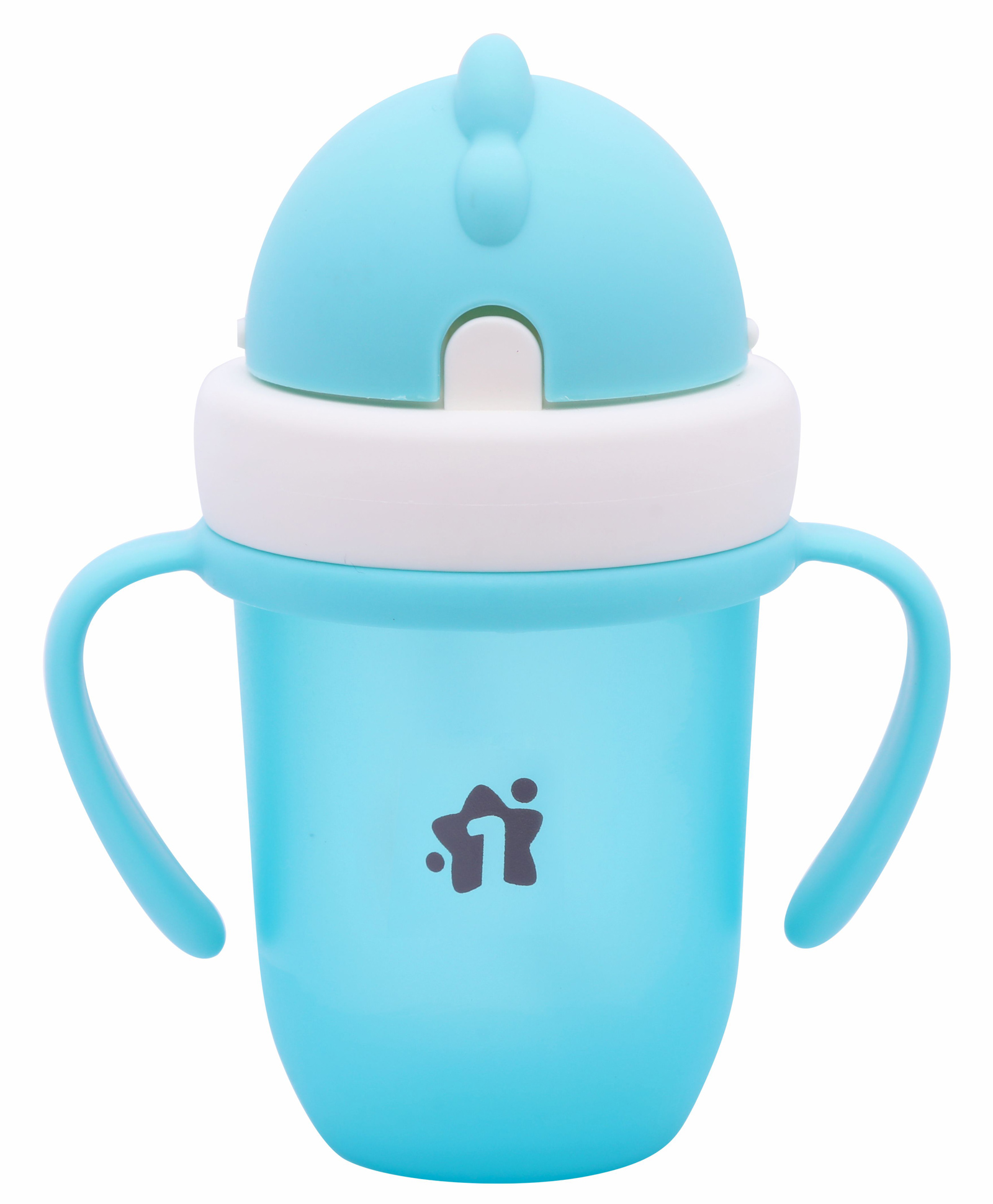 1st Step BPA Free Polypropylene Soft Straw Sipper With Twin Handles Blue - 210 ml-picture-40