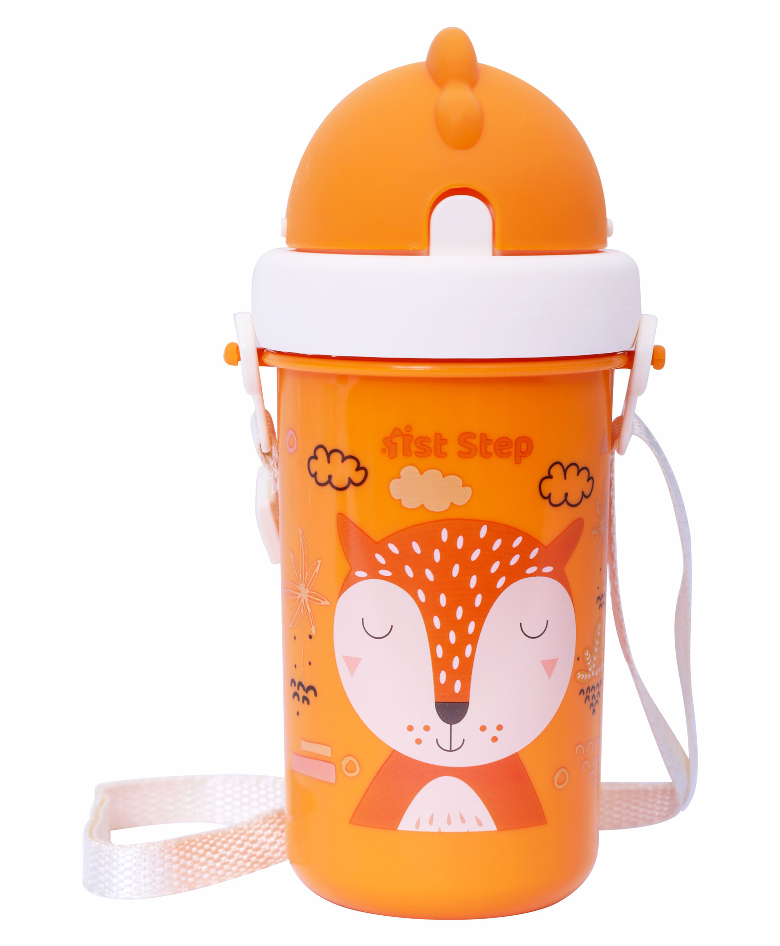 1st Step Polypropylene Soft Straw Sipper With Twin Handles For Easy Grip Orange - 360 ml-picture-35