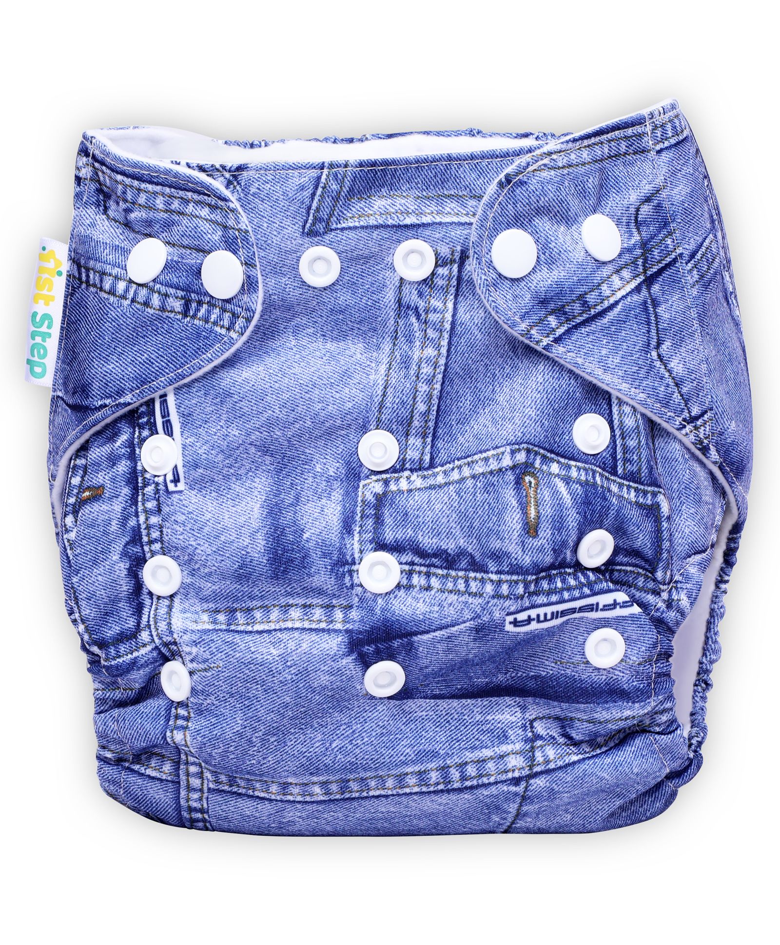 1st Step Adjustable Reusable Diaper With Diaper Liner Solid - Blue-picture-10