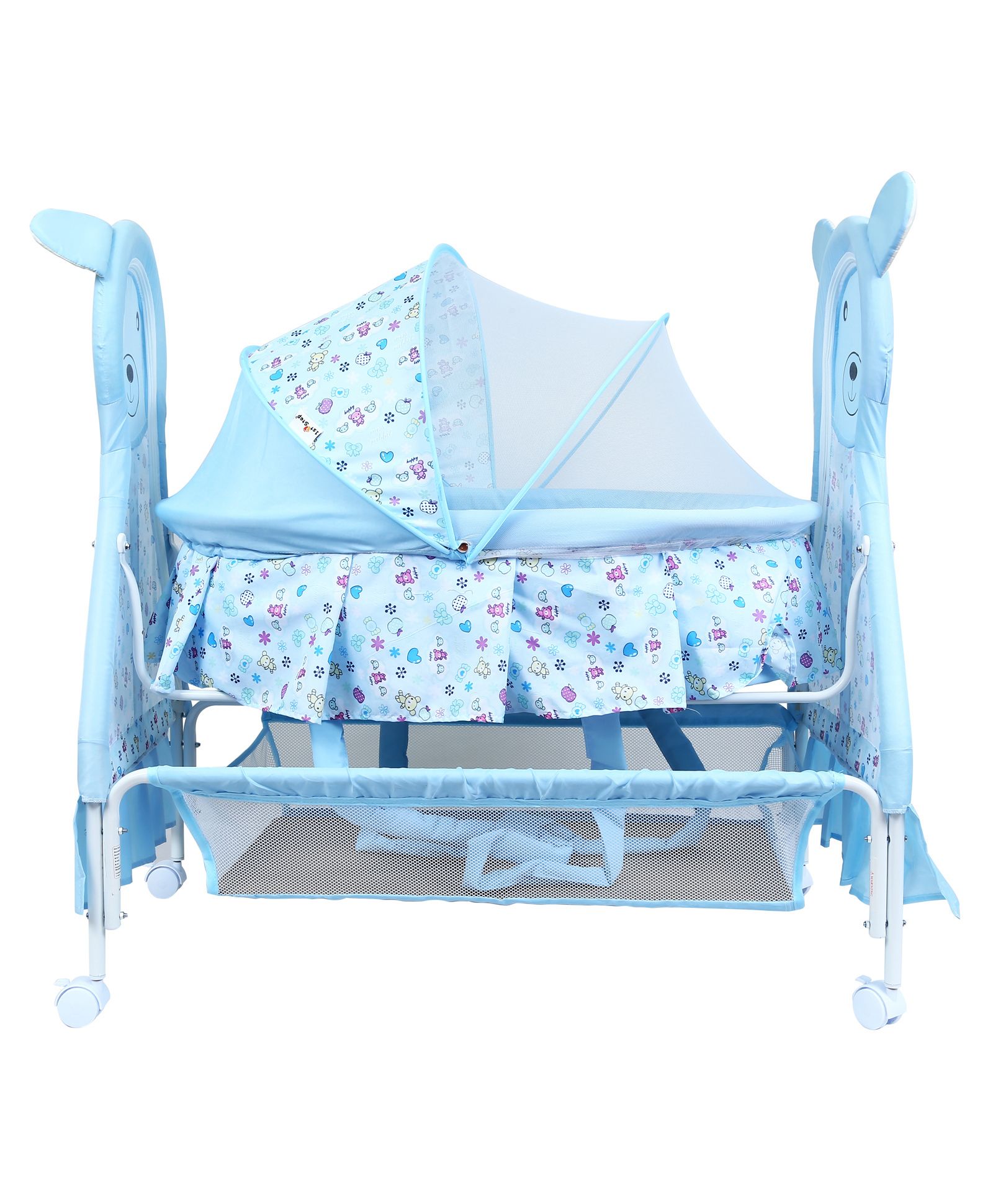1st Step Cradle With Swing Mosquito Net And Storage Basket - Blue-image-24