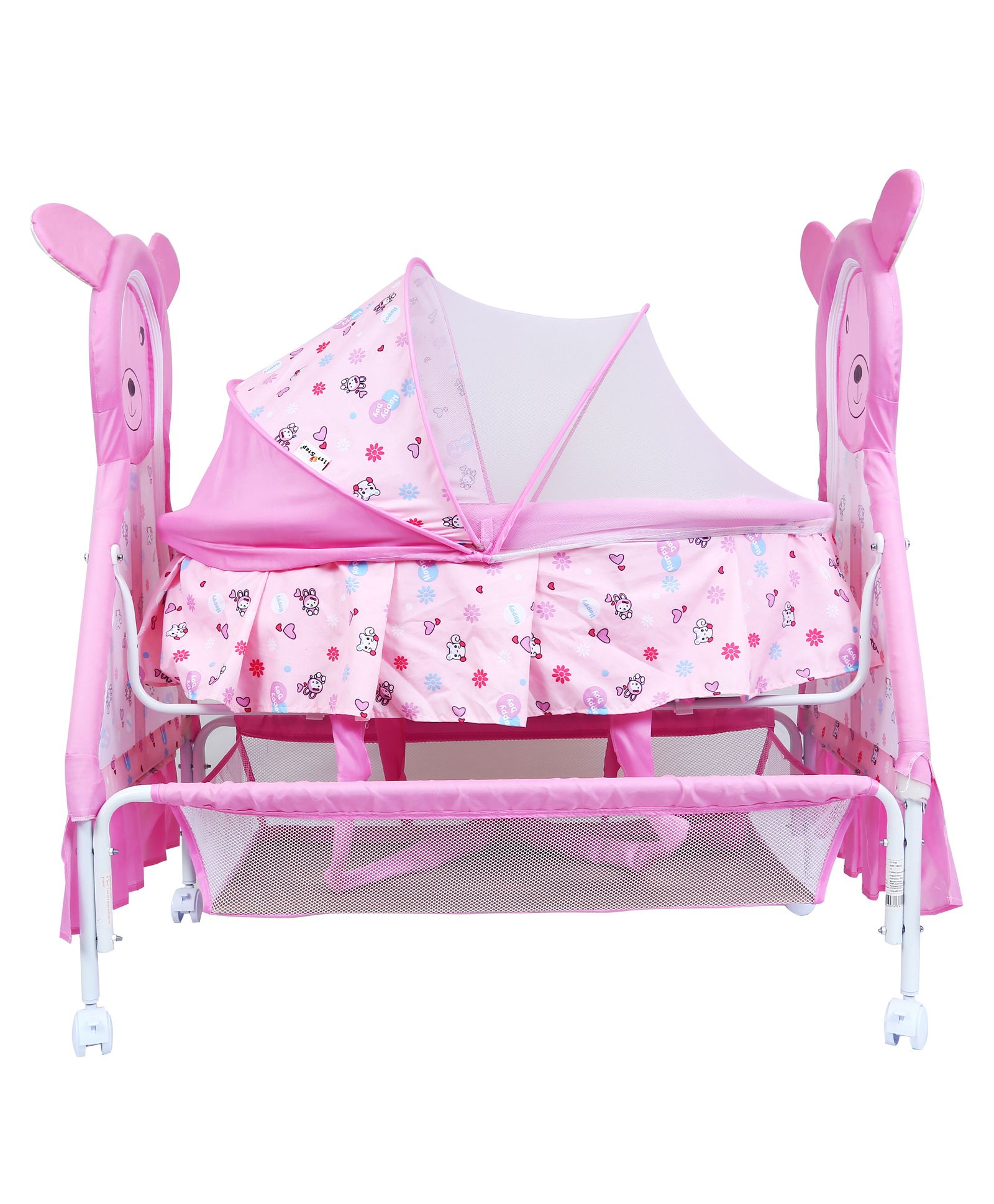 1st Step Cradle With Wheels Floral & Animal - Pink-image-44