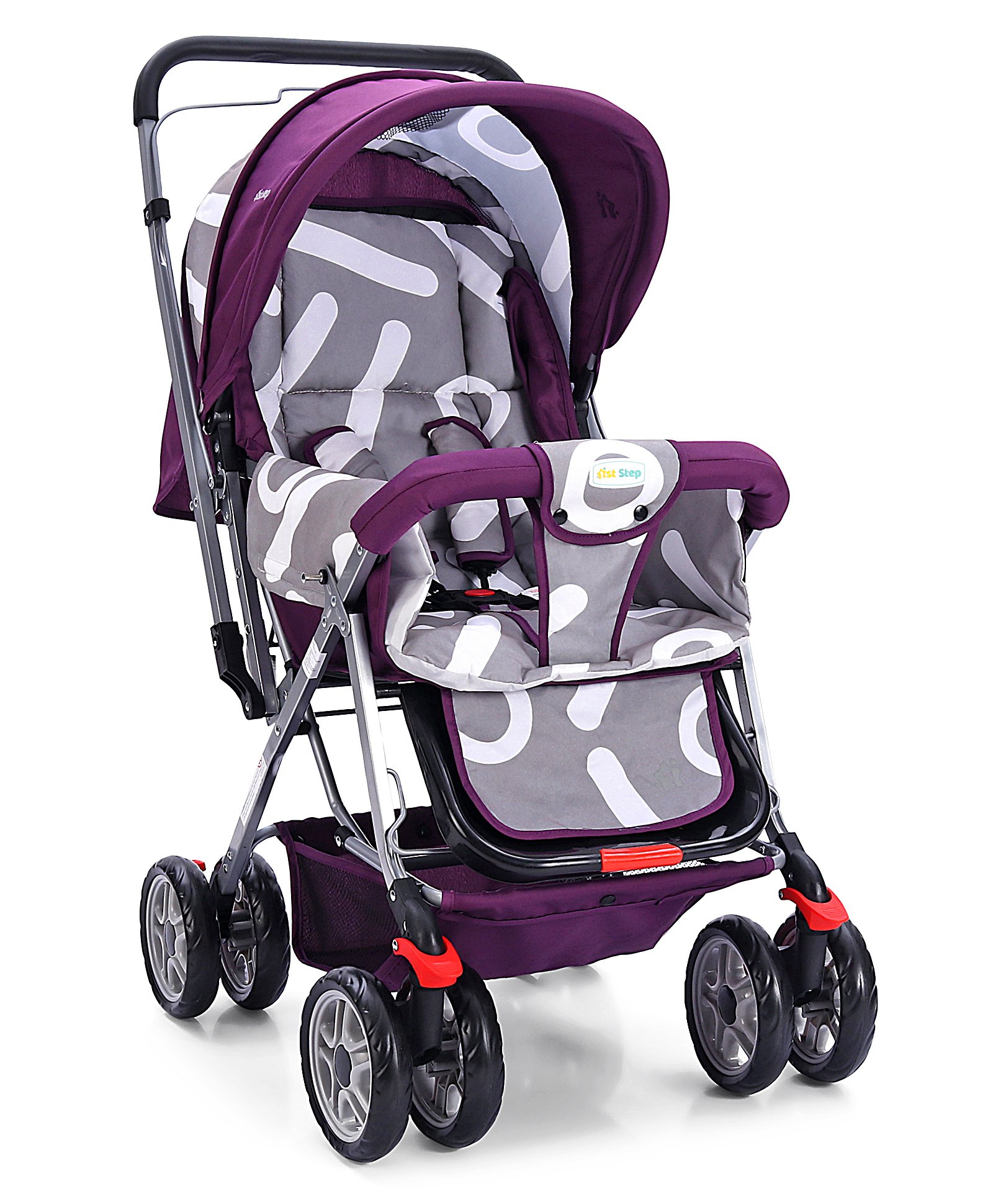 1st step 1 st Step Pram with Reversible Handle - Purple-picture-12