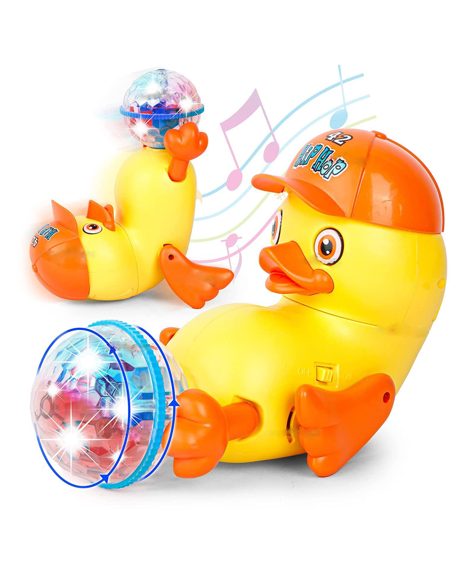 Uniquebuyin 360 Rotating Discoball Baby Crawling Spinning Stunt Duck Toy - Multicolor-picture-11