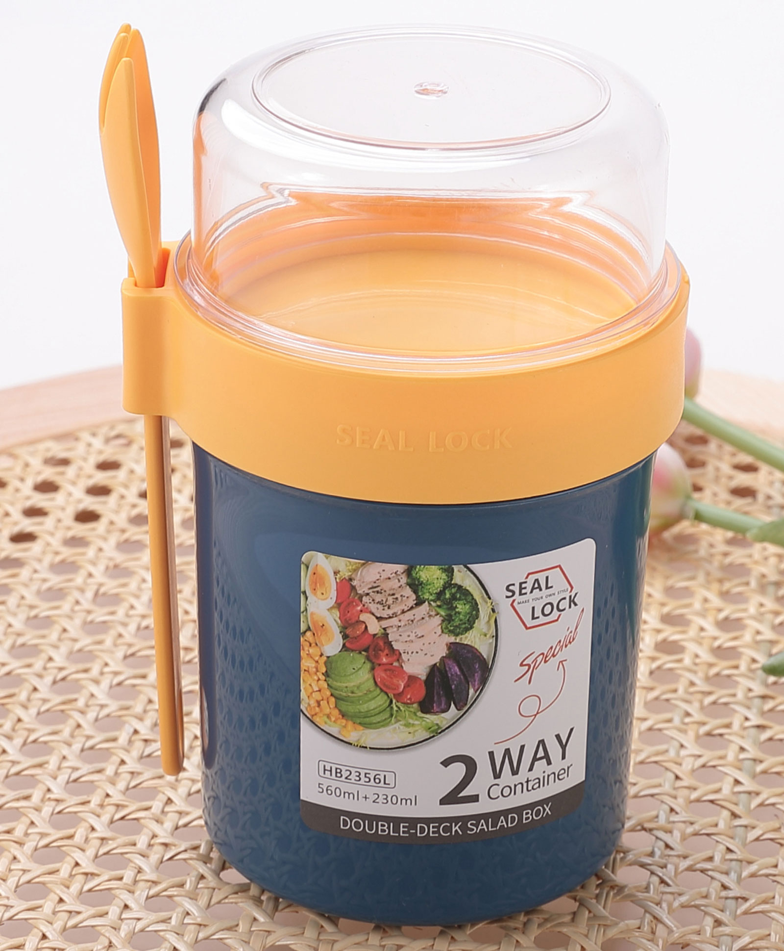 Seal & Lock Special Double Deck 2 Way Container - Blue & Orange-image-14