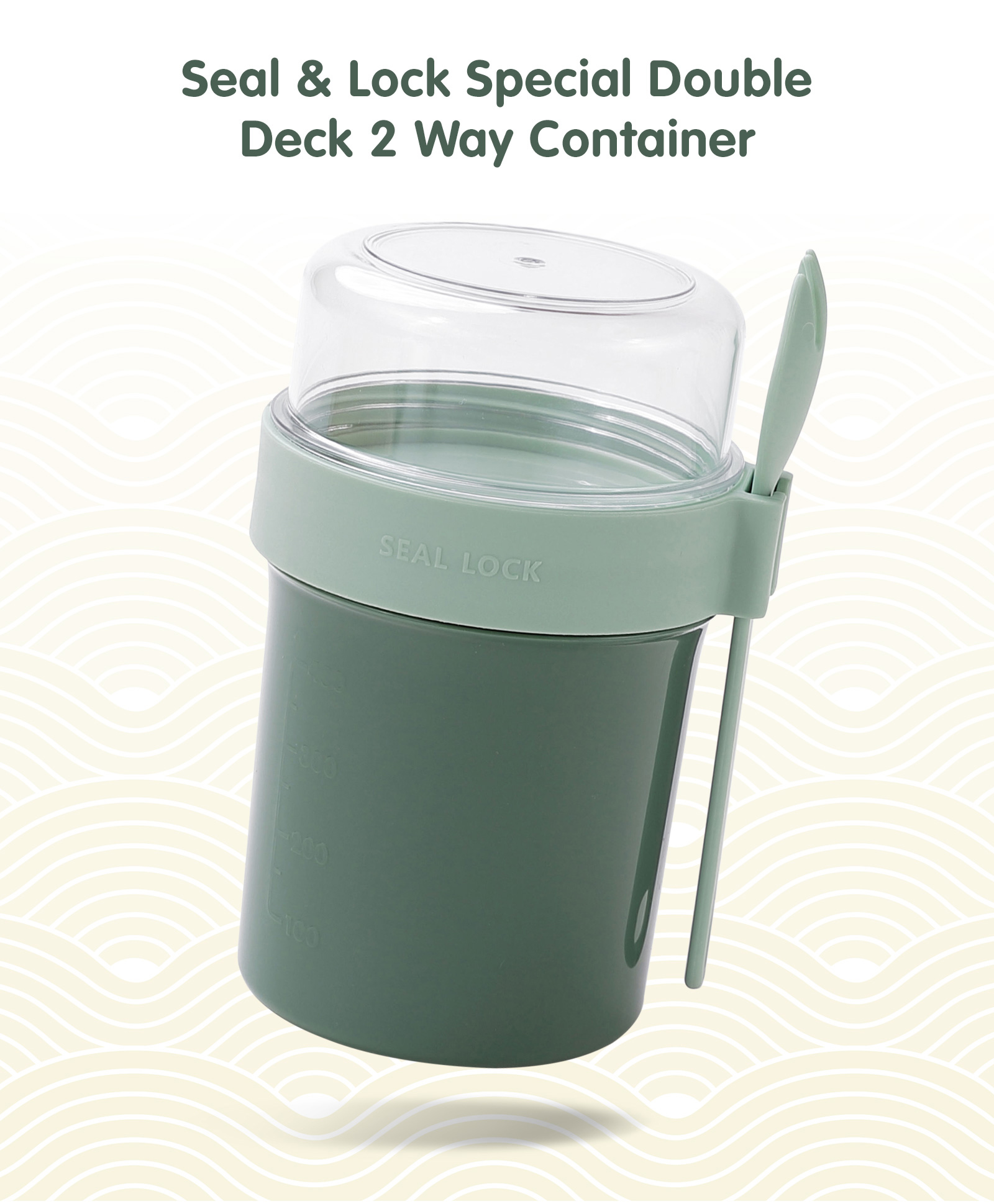 fab n funky Seal & Lock Special Double Deck 2 Way Container - Green-picture-23