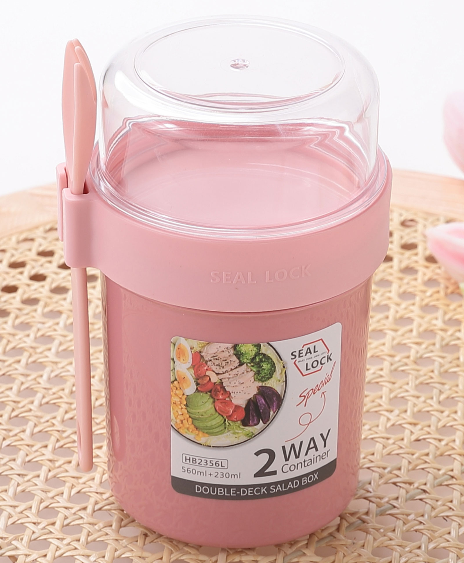 Seal & Lock Special Double Deck 2 Way Container - Pink-image-11
