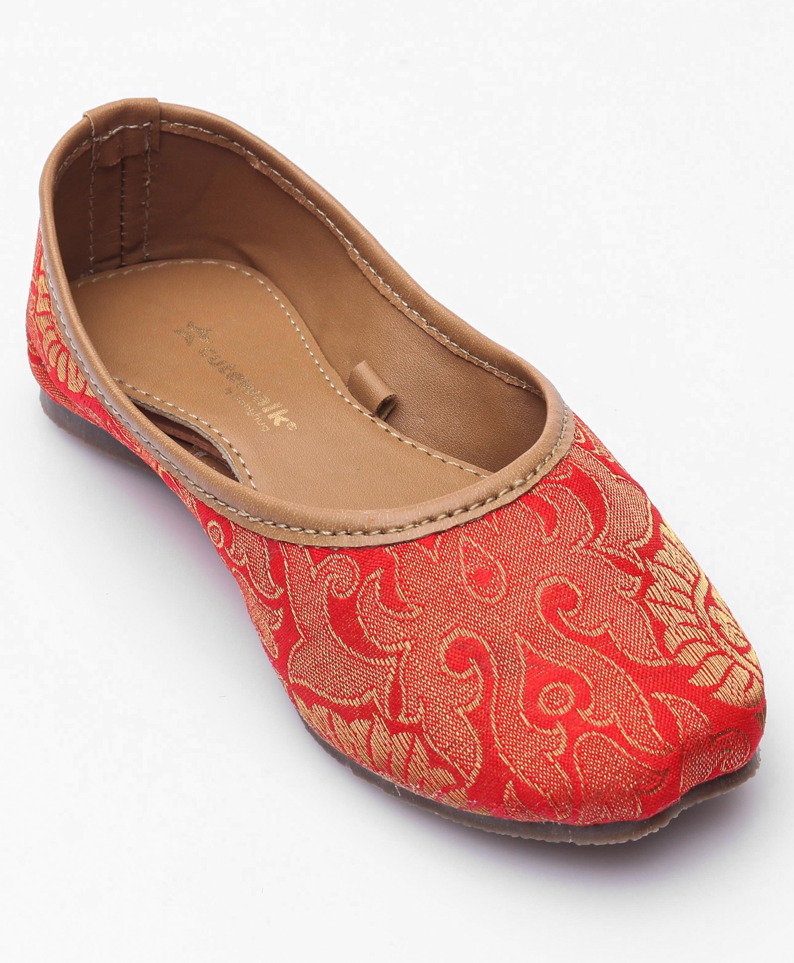 Cute Walk by Babyhug Slip On Embroidered Mojaris - Red