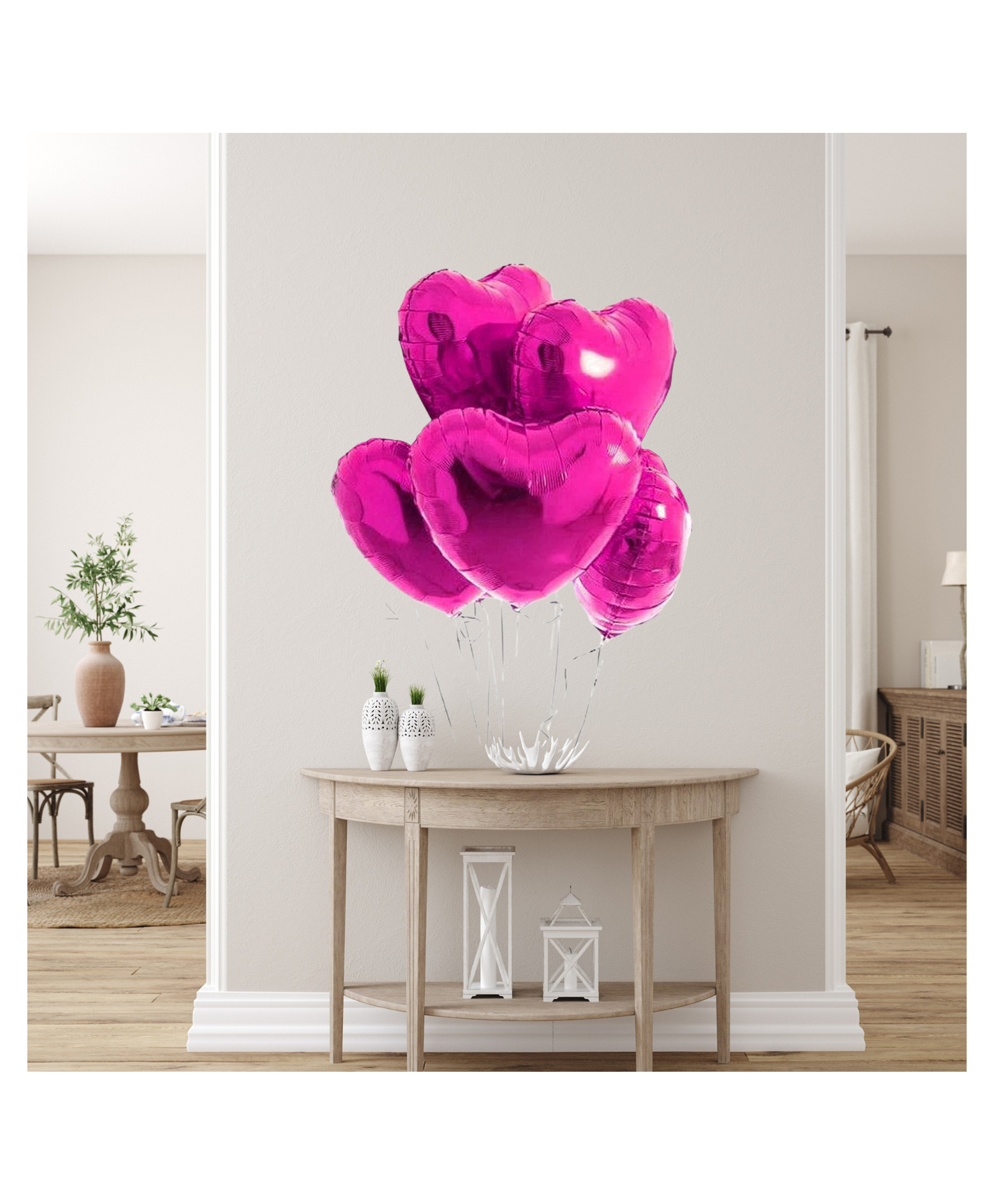Party Anthem Heart Shape Foil Balloon 18 Inch Pink - Pack of 5-image-39