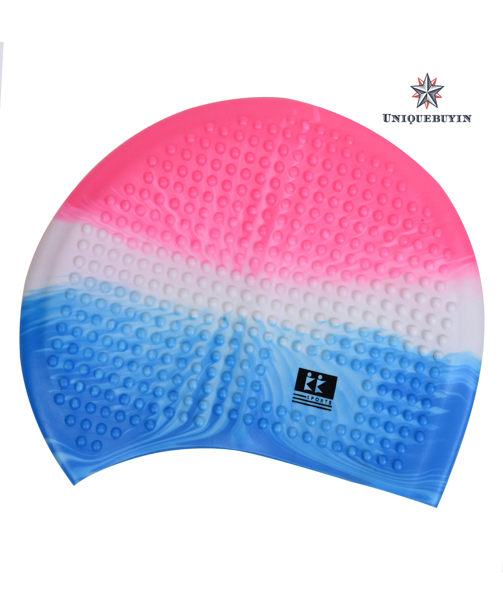 Uniquebuyin Silicone Universal Size Swimming Cap - Multicolor-image-23