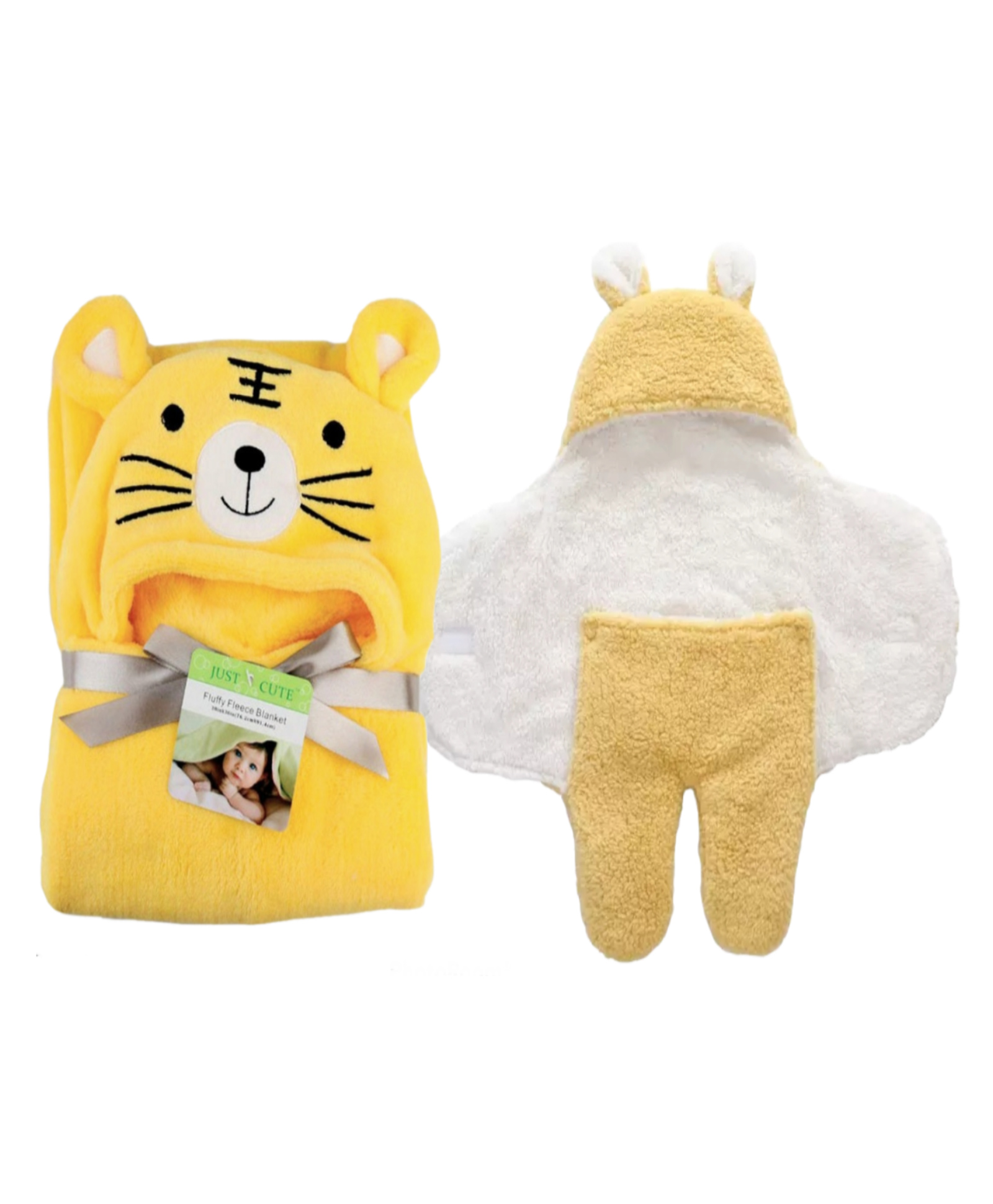 Brandonn Combo of Wearable Hooded Baby Swaddle Blankets Pack of 2  - Yellow-image-11
