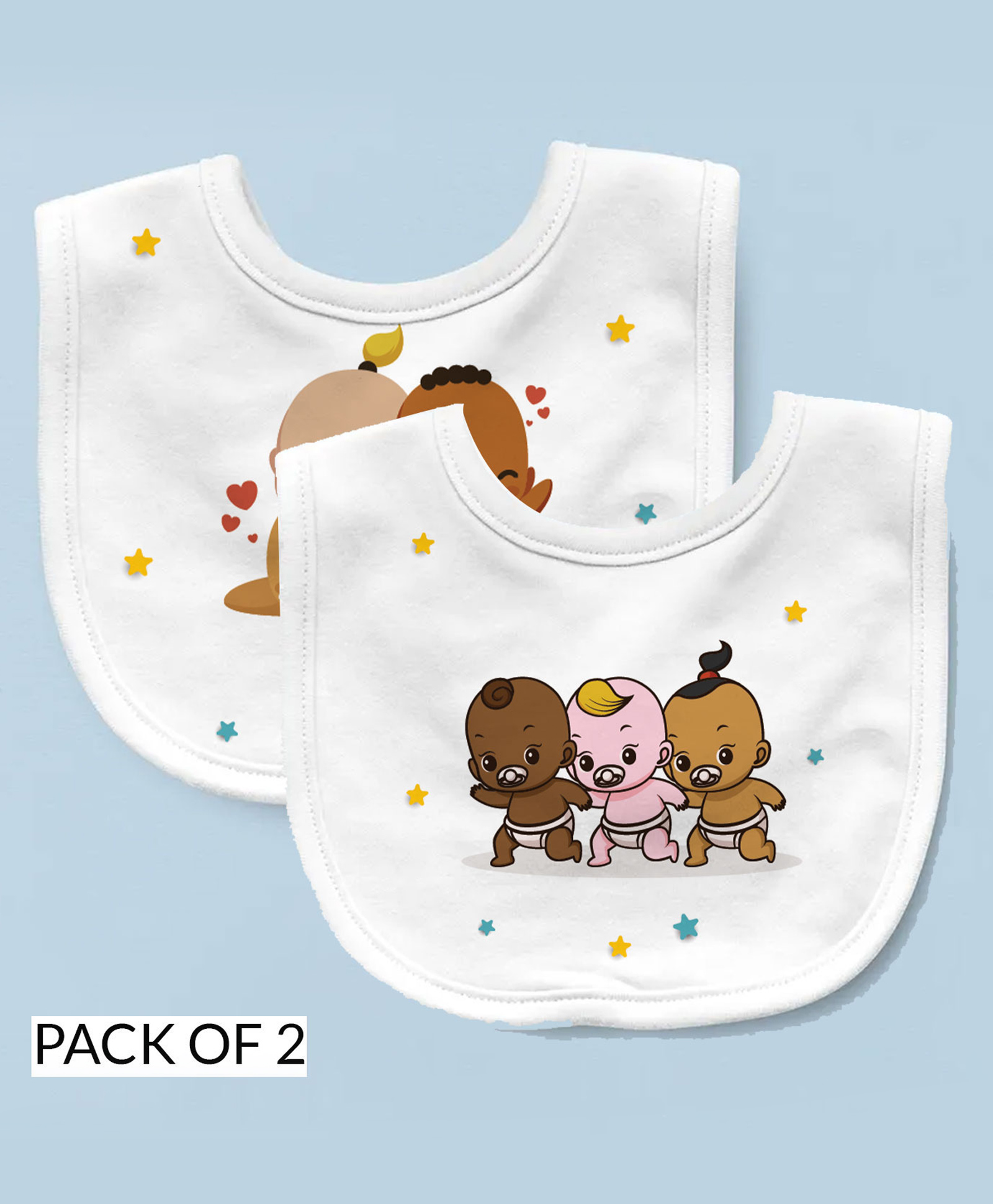 Right Gifting Feeding Bibs With Velcro Closure Pack of 2 - White-picture-32