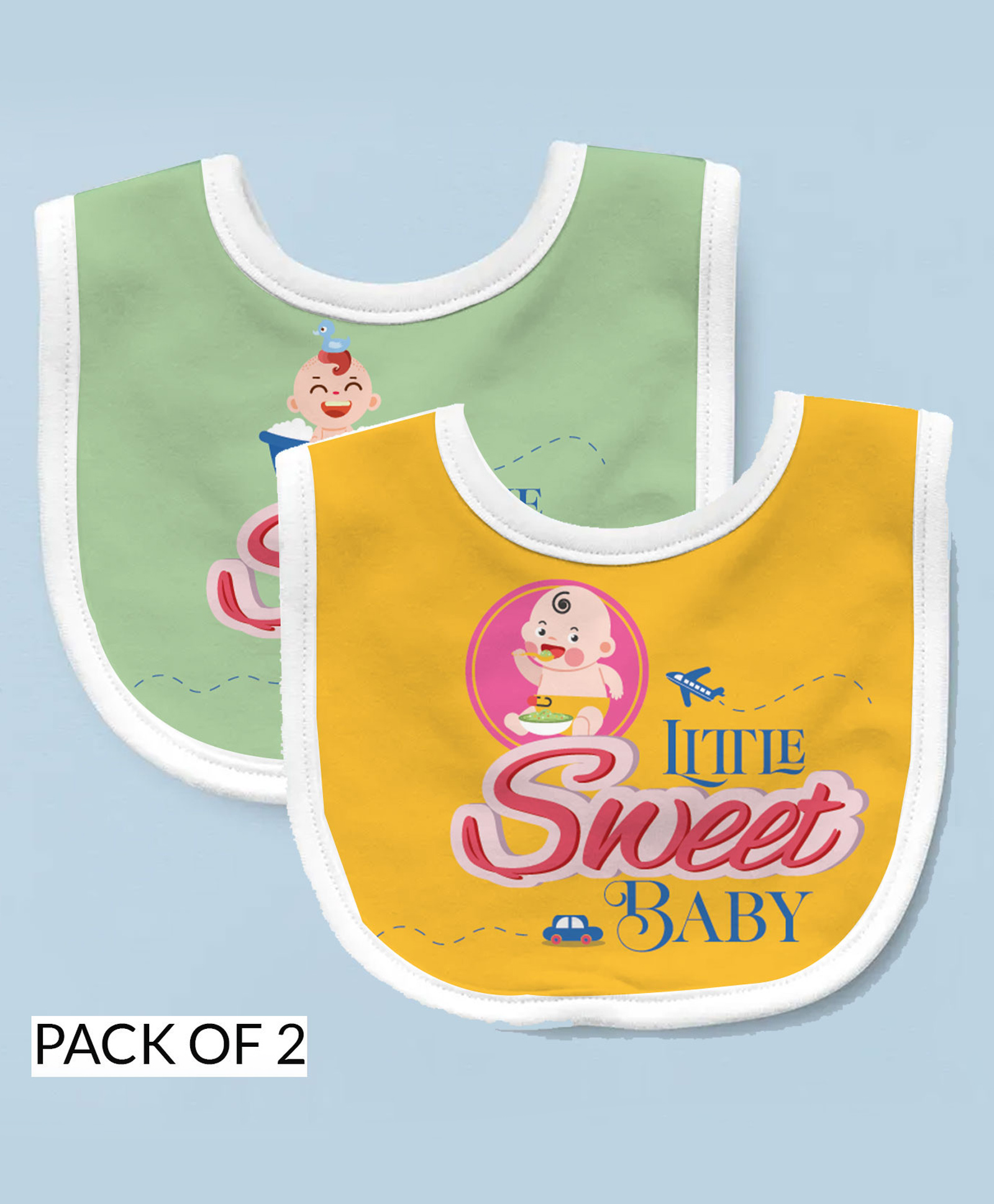 Right Gifting Feeding Bibs With Velcro Pack of 2 - Multicolour-picture-39