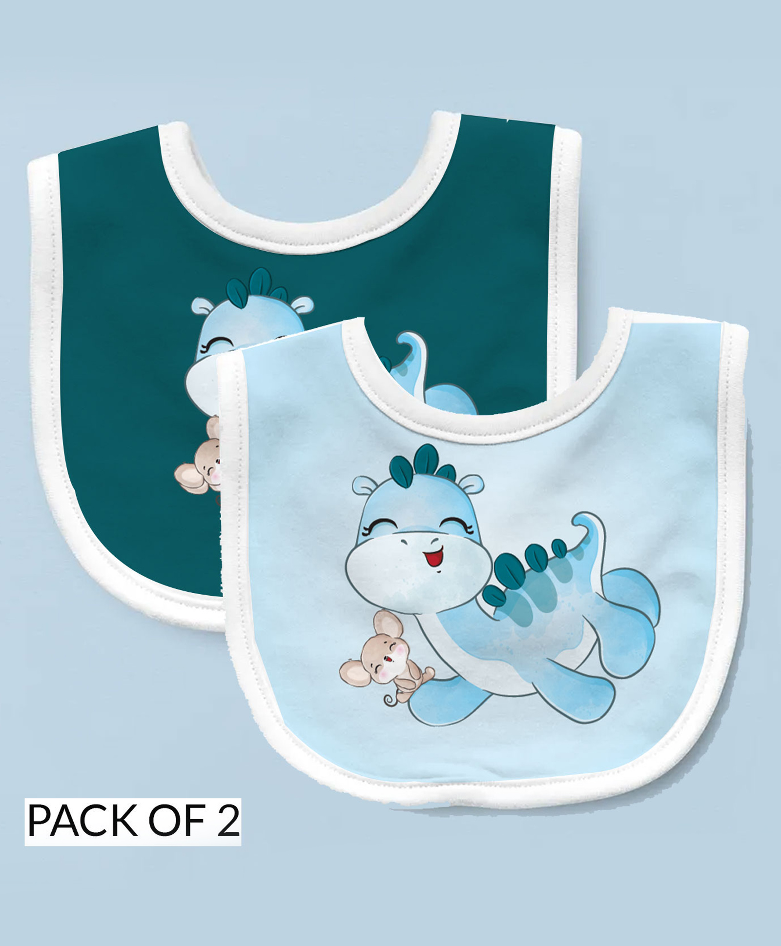 Right Gifting Feeding Bibs With Velcro Closure Pack of 2 - Multicolour-picture-28