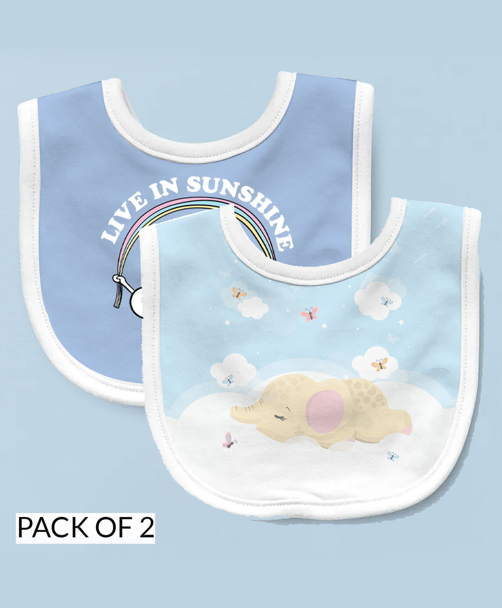 Right Gifting Feeding Bibs With Velcro Closure Pack of 2 - Multicolour-picture-12