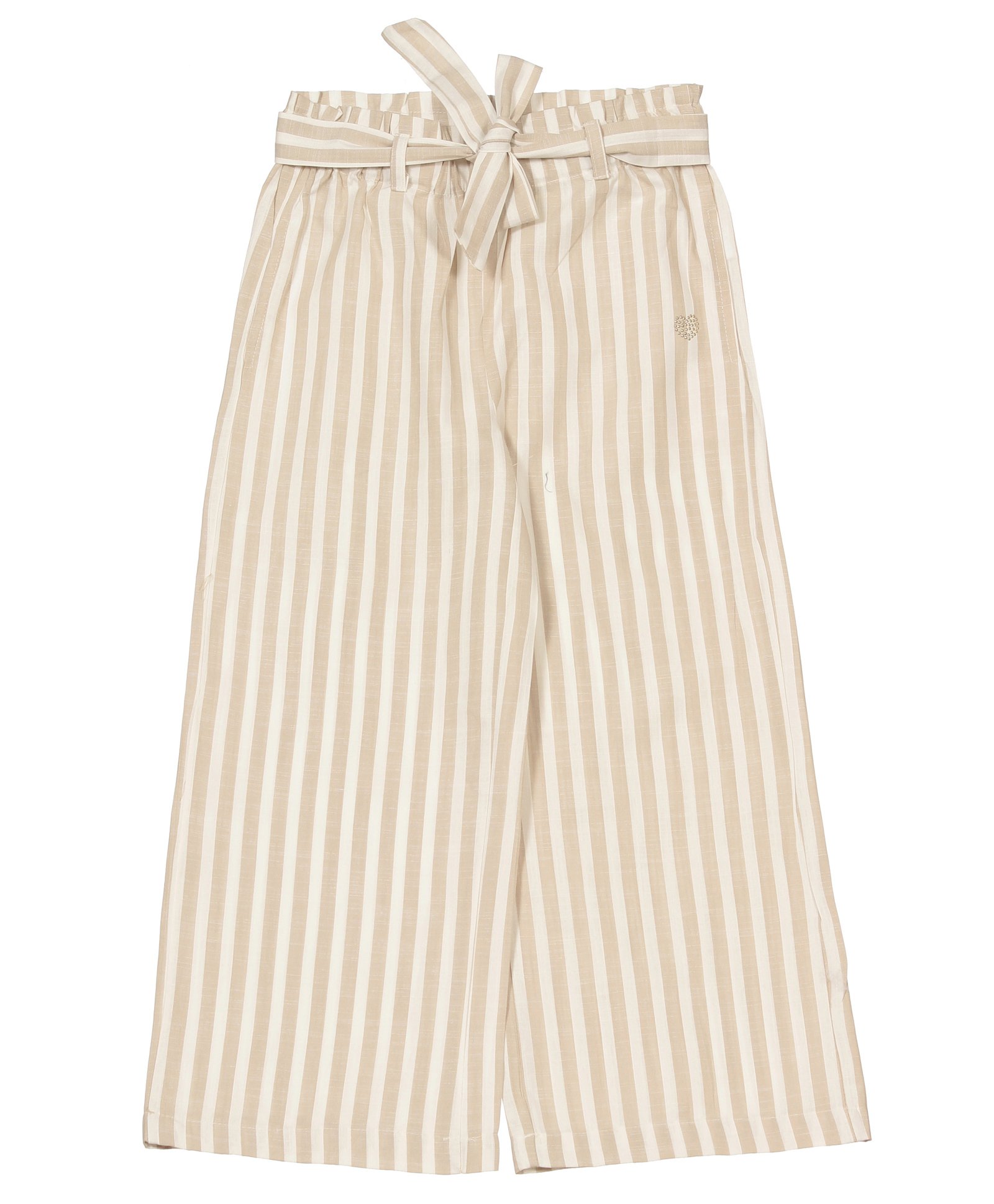 Lil Lollipop Premium Cotton Awning Striped Palazzo - Beige-picture-27