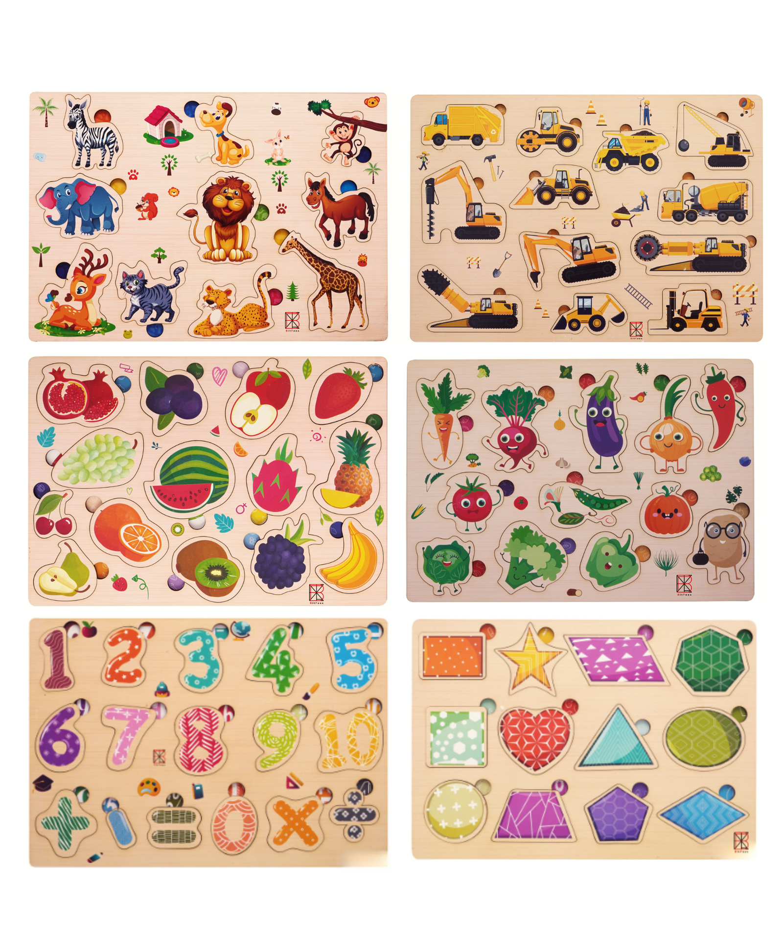 BitFeex Wooden Board Peg Puzzle Toy - Multicolour-image-43