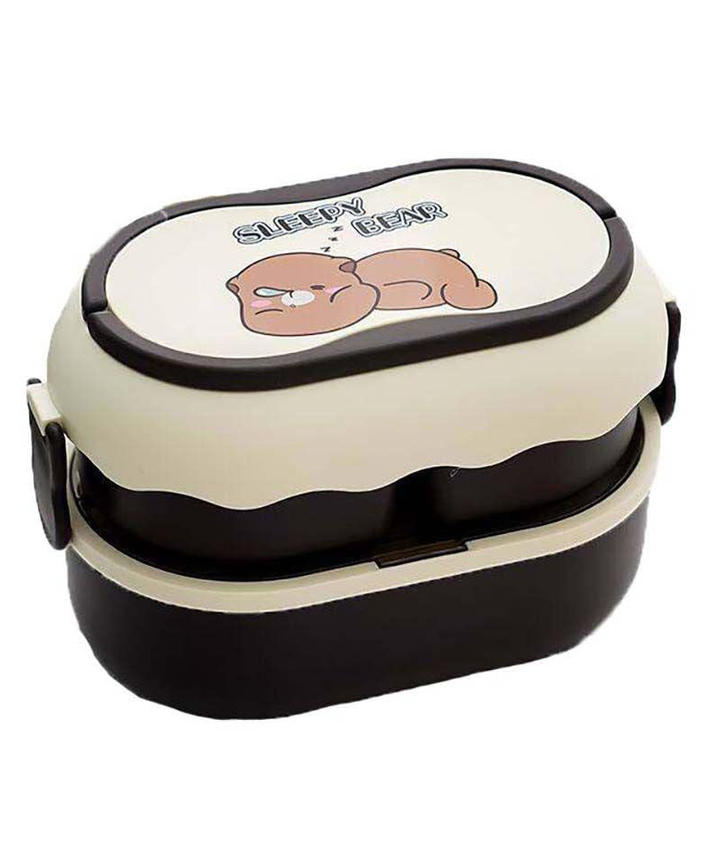 Sanjary 2 Layer 2 Box Large Capacity Bento Box with Handle Pack of 1 - Grey-image-27