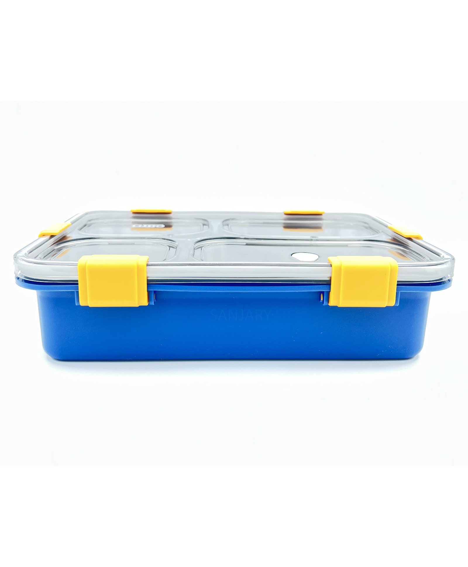 Sanjary 4 Compartments Stainless Steel Lunch Box with Spoon and Fork 900ml - Blue-image-24