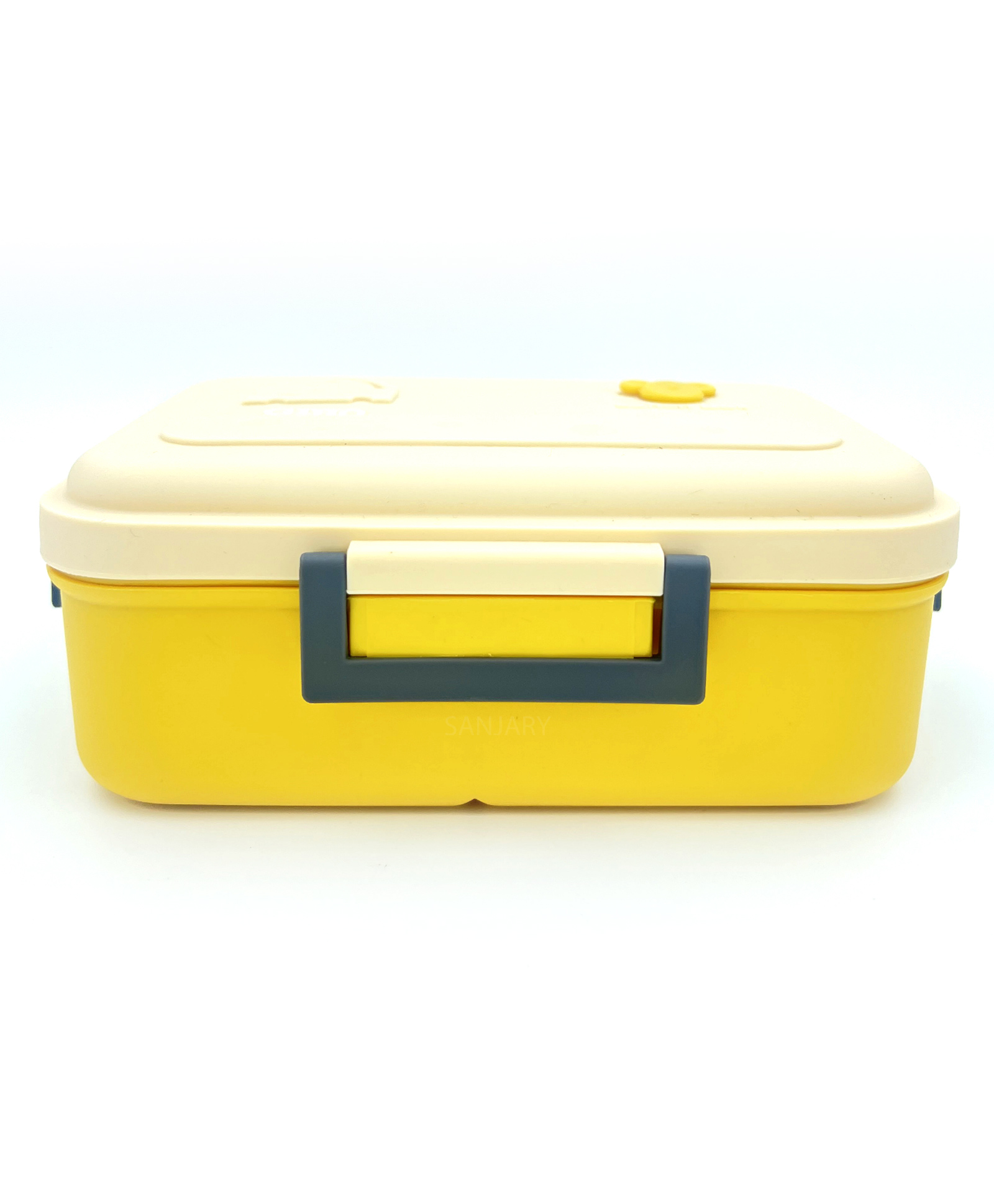 Sanjary 3 Compartment Plastic Lunch Box 1200 ml - Yellow-picture-8