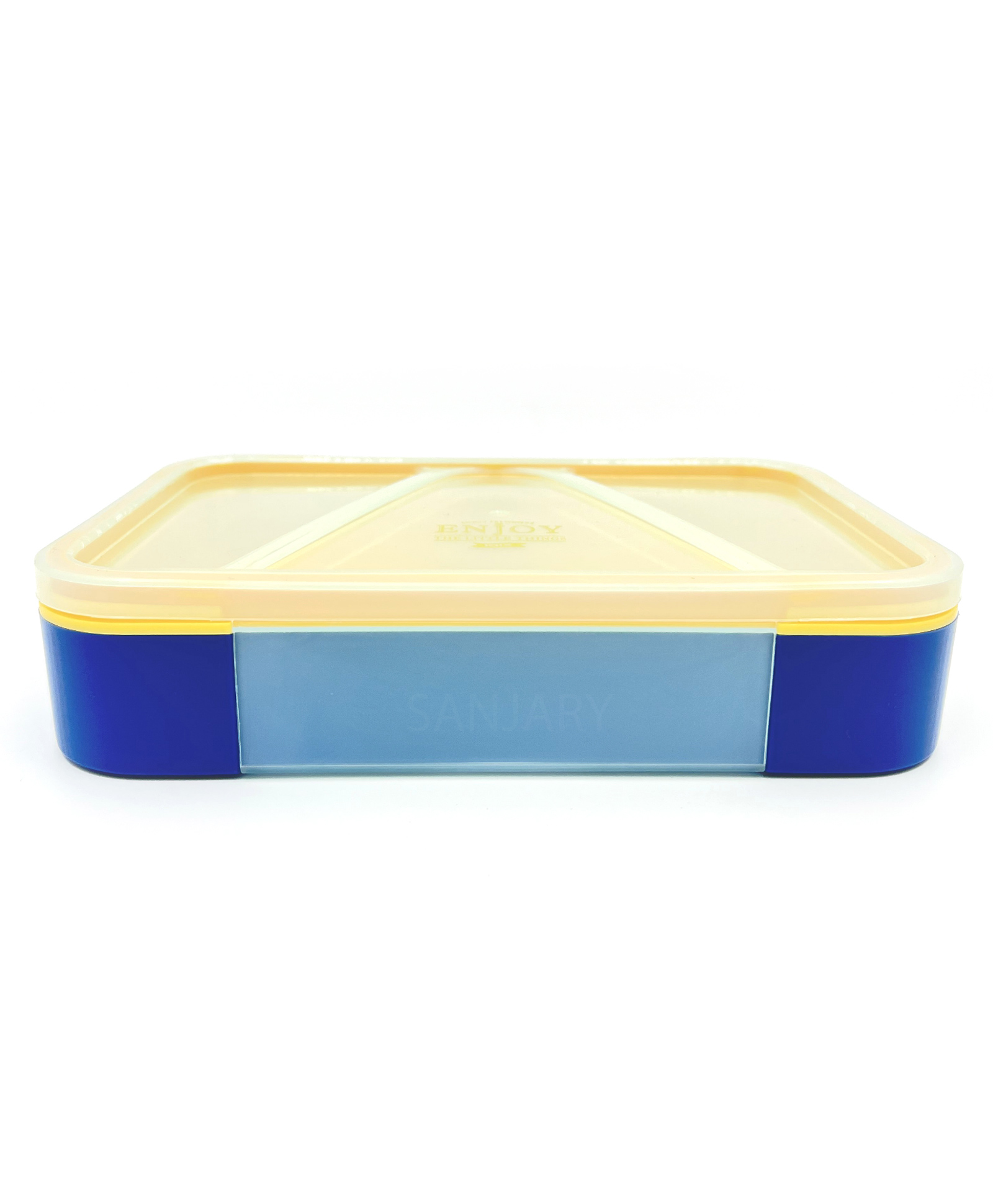 Sanjary 3 Compartment Multi Section Plastic Lunch Box - Blue-image-48