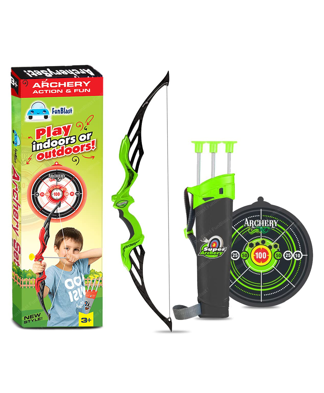 FunBlast Plastic Sports Archery Bow and Arrow Toy Set with Light-Up Feature - Multicolor-picture-16