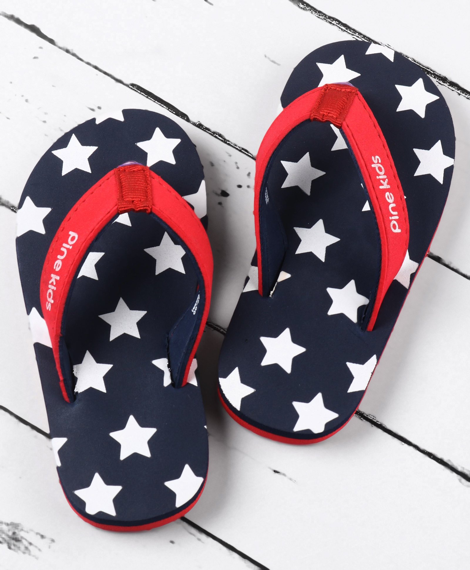 Pine Kids Slip On Flip Flops Stars Print - Blue-image-43