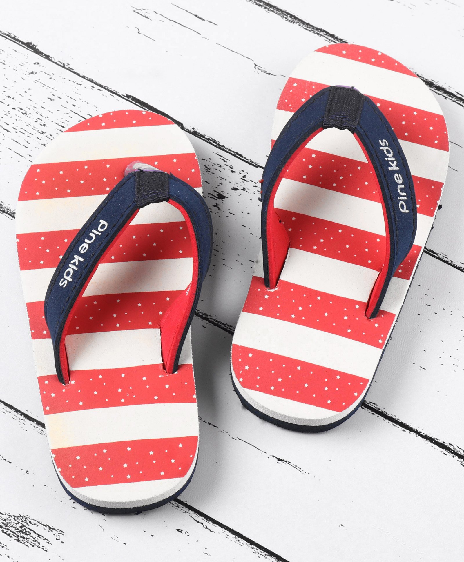 Pine Kids Flip Flops Striped - Red-image-27