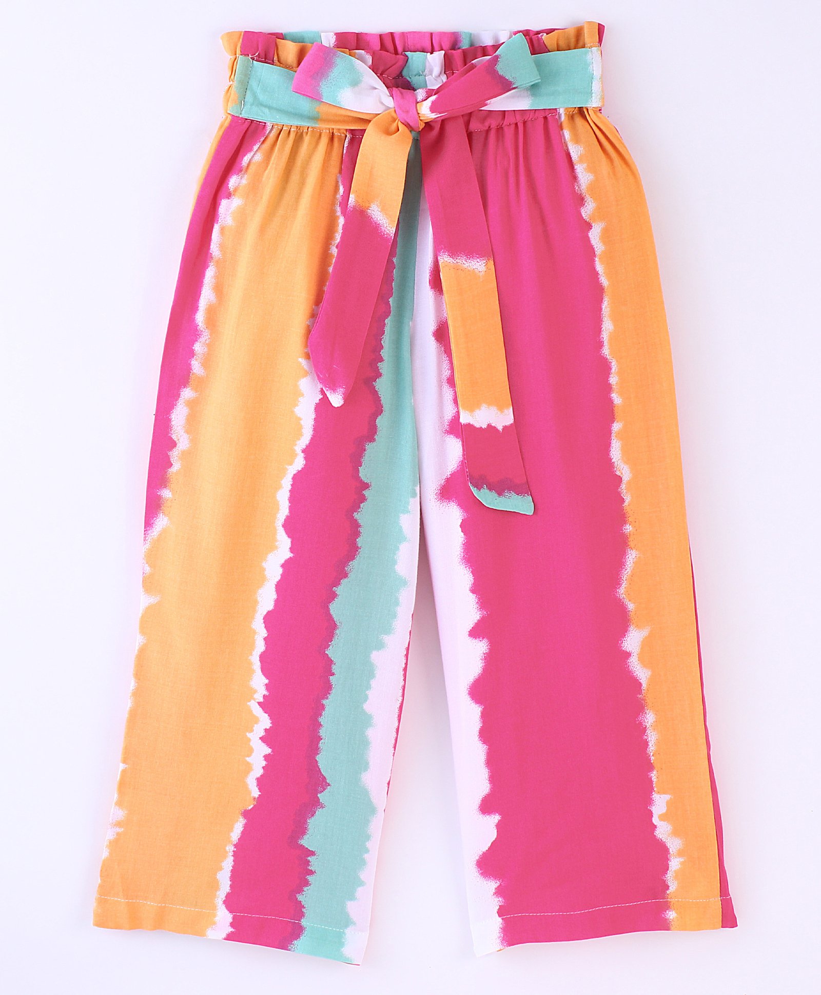 CrayonFlakes Tie & Dye Striped Belt Detail Palazzo - Pink-picture-15