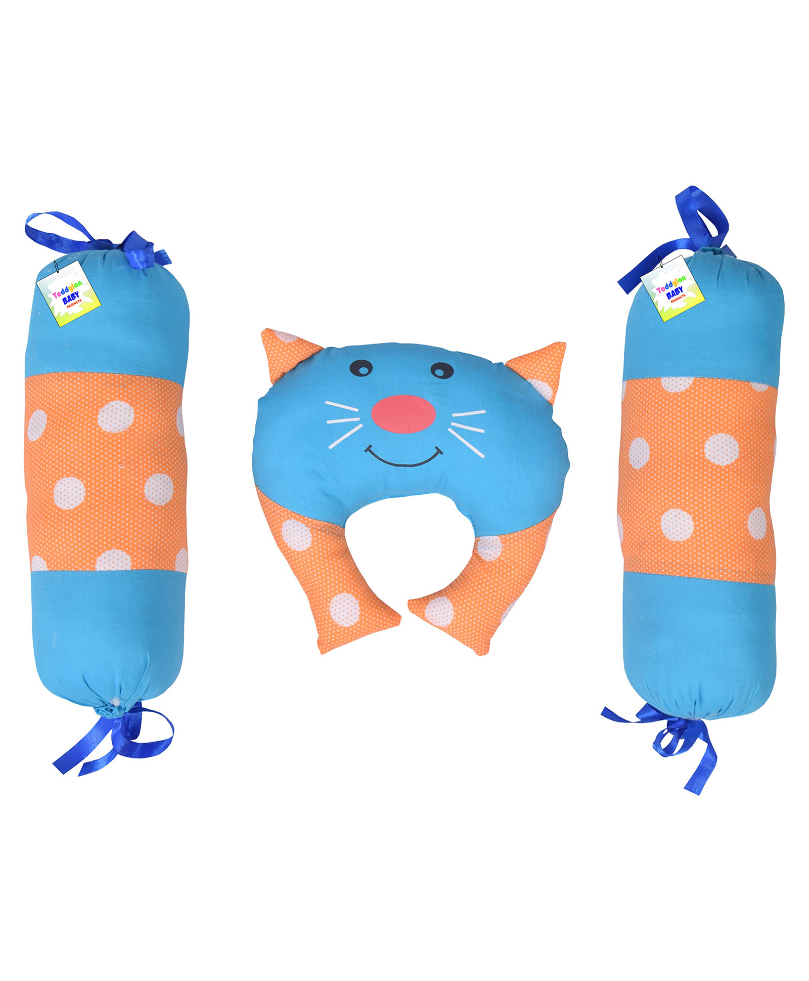 Toddylon Baby Pillow for Head Shaping with 2  Bolsters - Blue-picture-42
