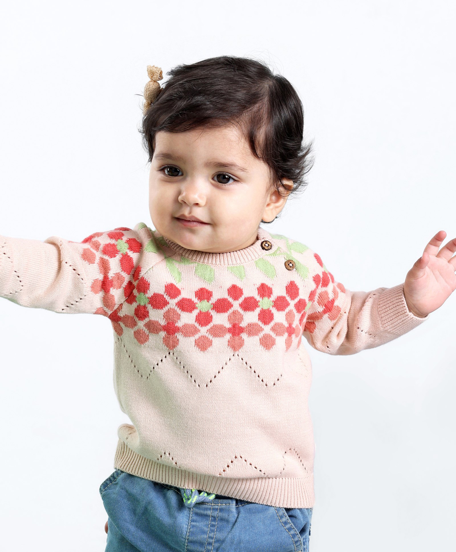 Babyoye Eco-Conscious 100% Cotton Full Sleeves Pullover Floral Design - Light Pink-image-20