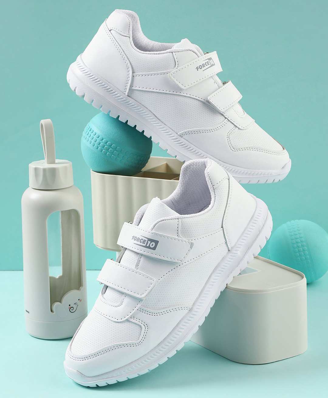 LIBERTY velcro Solid School Shoes - White