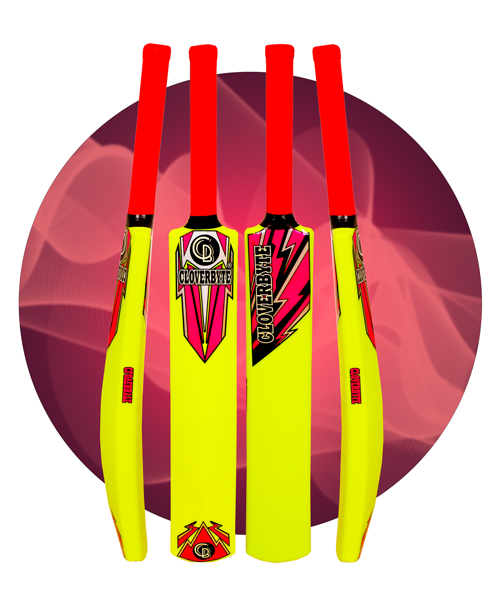 CLOVERBYTE 5 No. Size Cricket Bat- Neon Red-image-39