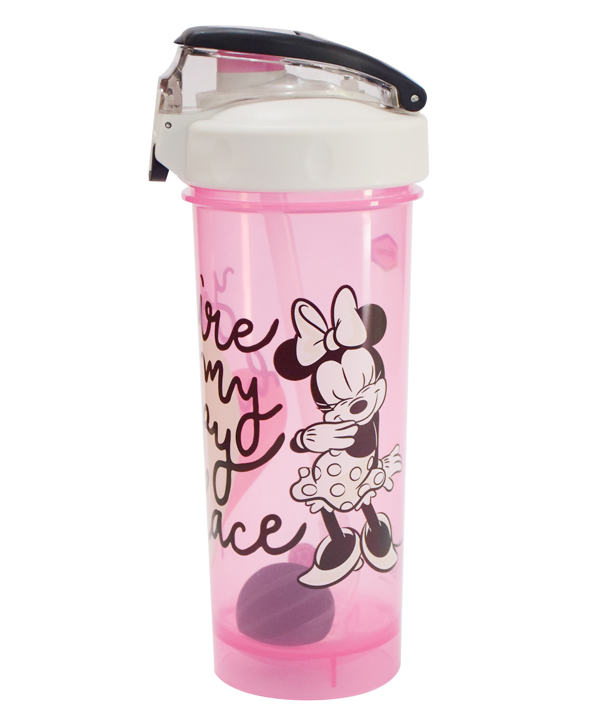 Disney by Gluman Activo Minnie Cartoon Character Printed Shaker Bottle For Girls Preworkout & Bcaa Shake 100% Food Grade BPA Free Recyclable/Reusable - 850 ml-image-15
