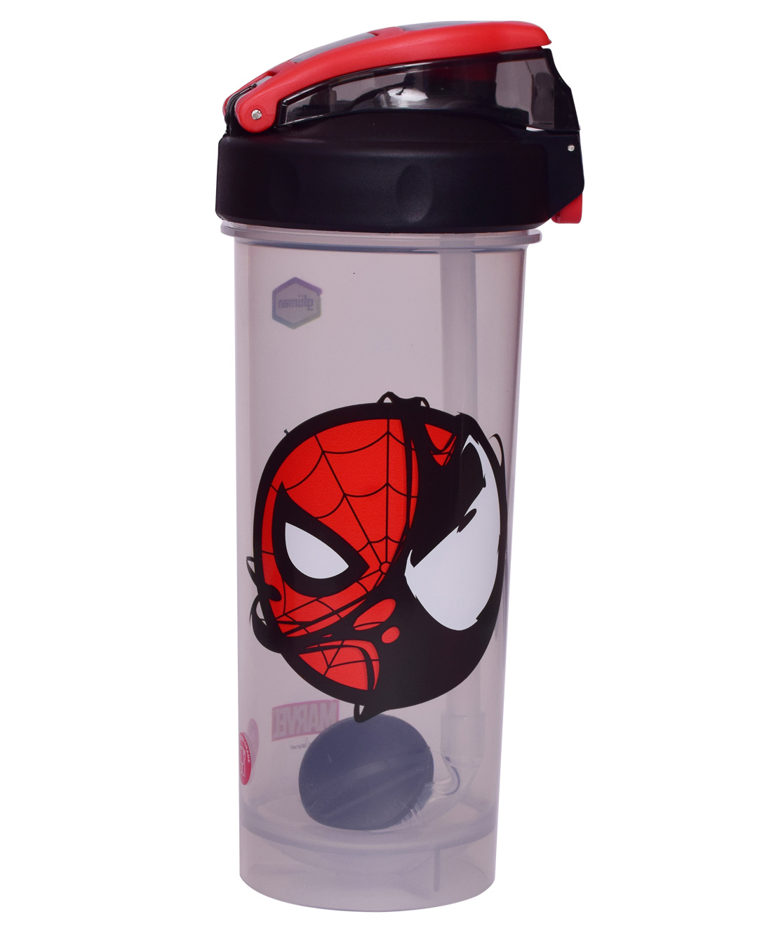 Disney by Gluman Spiderman Cartoon Character Printed Shaker Bottle For Boys Preworkout & Bcaa Shake 100% Food Grade BPA Free Recyclable/Reusable - 850 ml-image-48